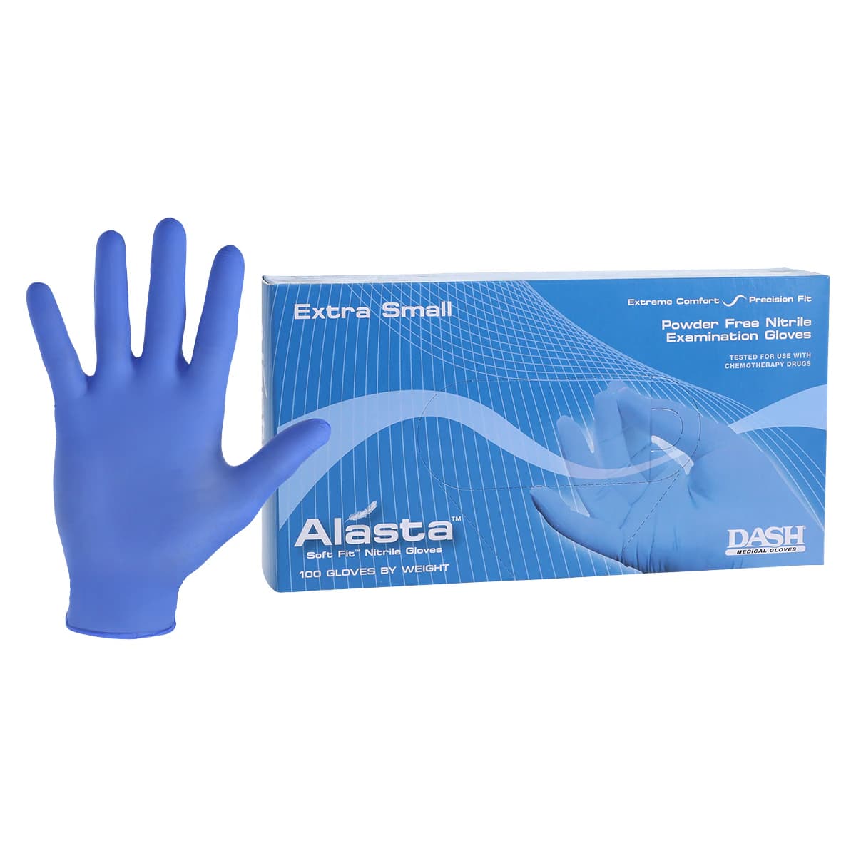 Alasta Soft Fit Nitrile Examination Gloves, Powder Free, Non-Sterile, X-Small, Blue, 100/Box, ALS100XS thumbnail 2