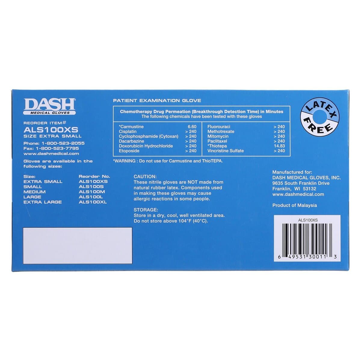 Alasta Soft Fit Nitrile Examination Gloves, Powder Free, Non-Sterile, X-Small, Blue, 100/Box, ALS100XS thumbnail 5