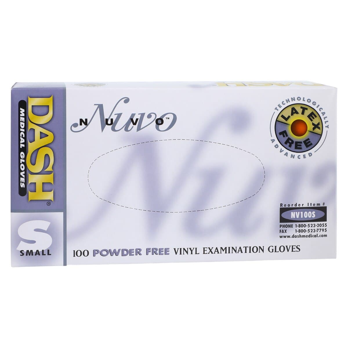 Nuvo Vinyl Exam Gloves, Powder-Free, Non-Sterile, Small, White, 100/Box, NV100S thumbnail 4