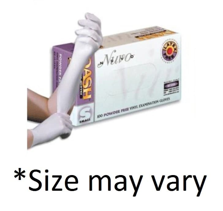 Nuvo Vinyl Exam Gloves, Powder-Free, Non-Sterile, Small, White, 100/Box, NV100S - Nuvo Vinyl Exam Gloves, Powder-Free, Small, 100/Box, NV100S - Image 1