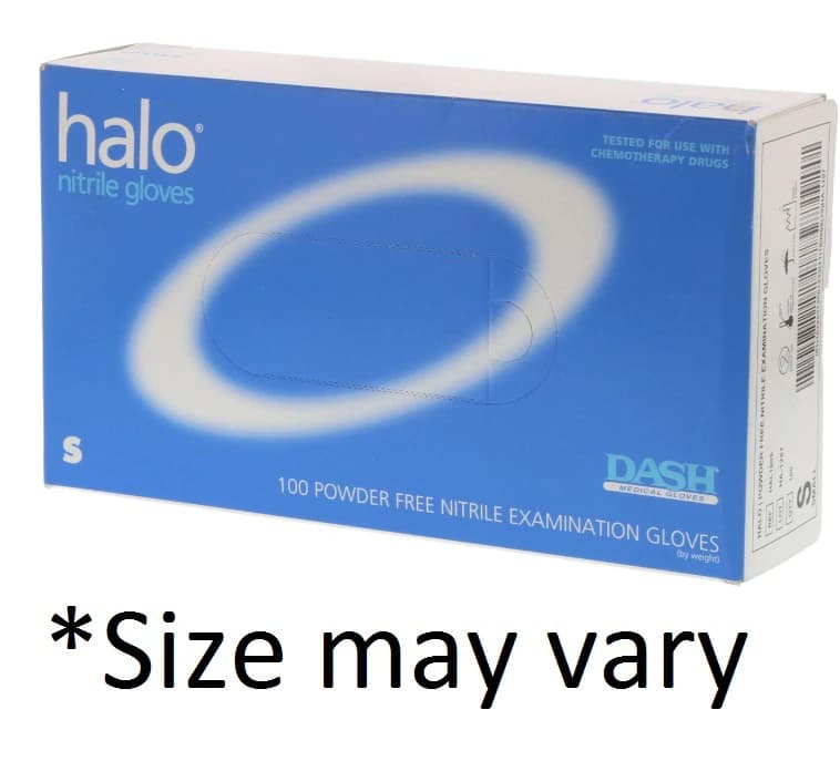 Halo Nitrile Exam Gloves, Powder-Free, Textured, X-Large, Blue, 100/Box, HAL100XL thumbnail 2