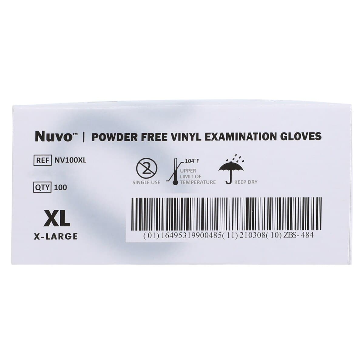 Nuvo™ Powder Free Vinyl Exam Gloves, Extra Large, White, Ambidextrous, Non-Sterile, 100/Box, NV100XL thumbnail 7
