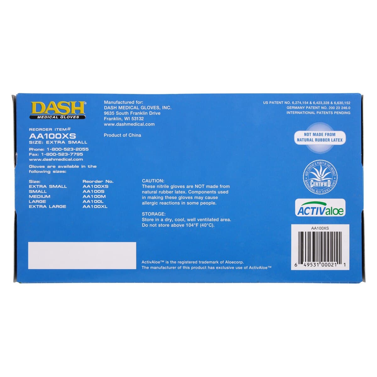 Alasta™ Aloe Soft-Fit™ Nitrile Exam Gloves, Powder Free, Non-Sterile, Extra Small, Green, Textured, 100/Box, AA100XS thumbnail 6