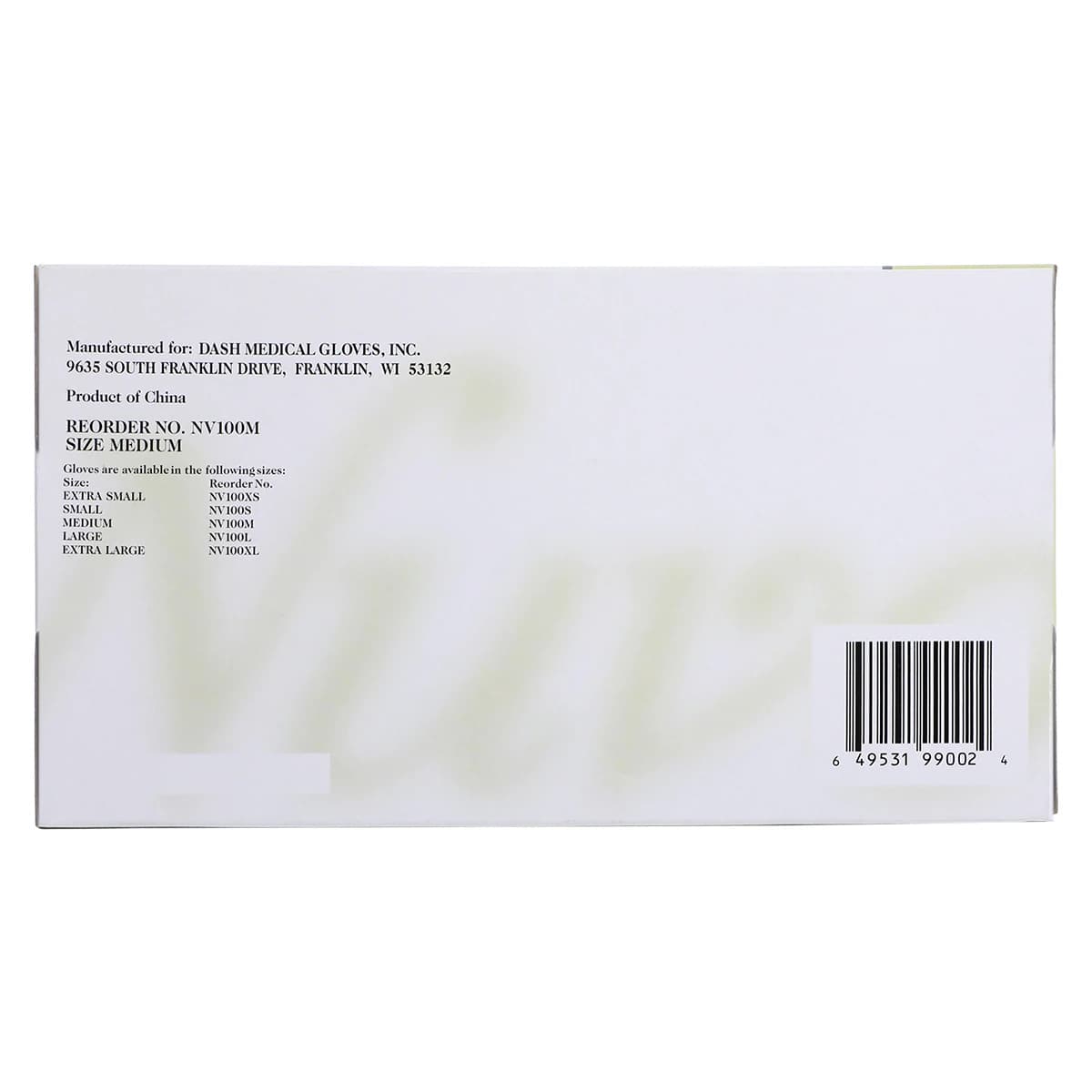 Nuvo Vinyl Exam Gloves, Powder-Free, Non-Sterile, Medium, White, 100/Box, NV100M thumbnail 8