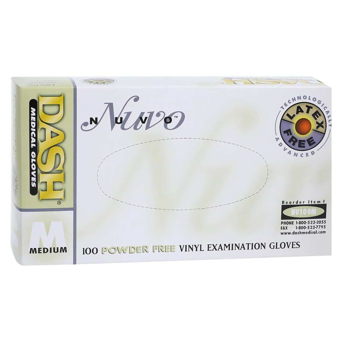 Nuvo Vinyl Exam Gloves, Powder-Free, Non-Sterile, Medium, White, 100/Box, NV100M thumbnail 4