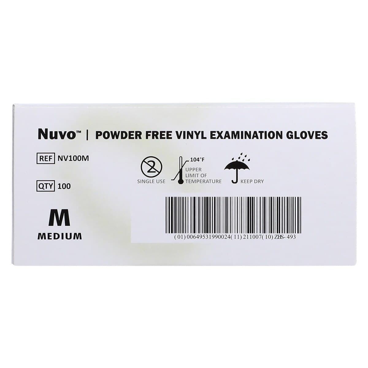 Nuvo Vinyl Exam Gloves, Powder-Free, Non-Sterile, Medium, White, 100/Box, NV100M thumbnail 7