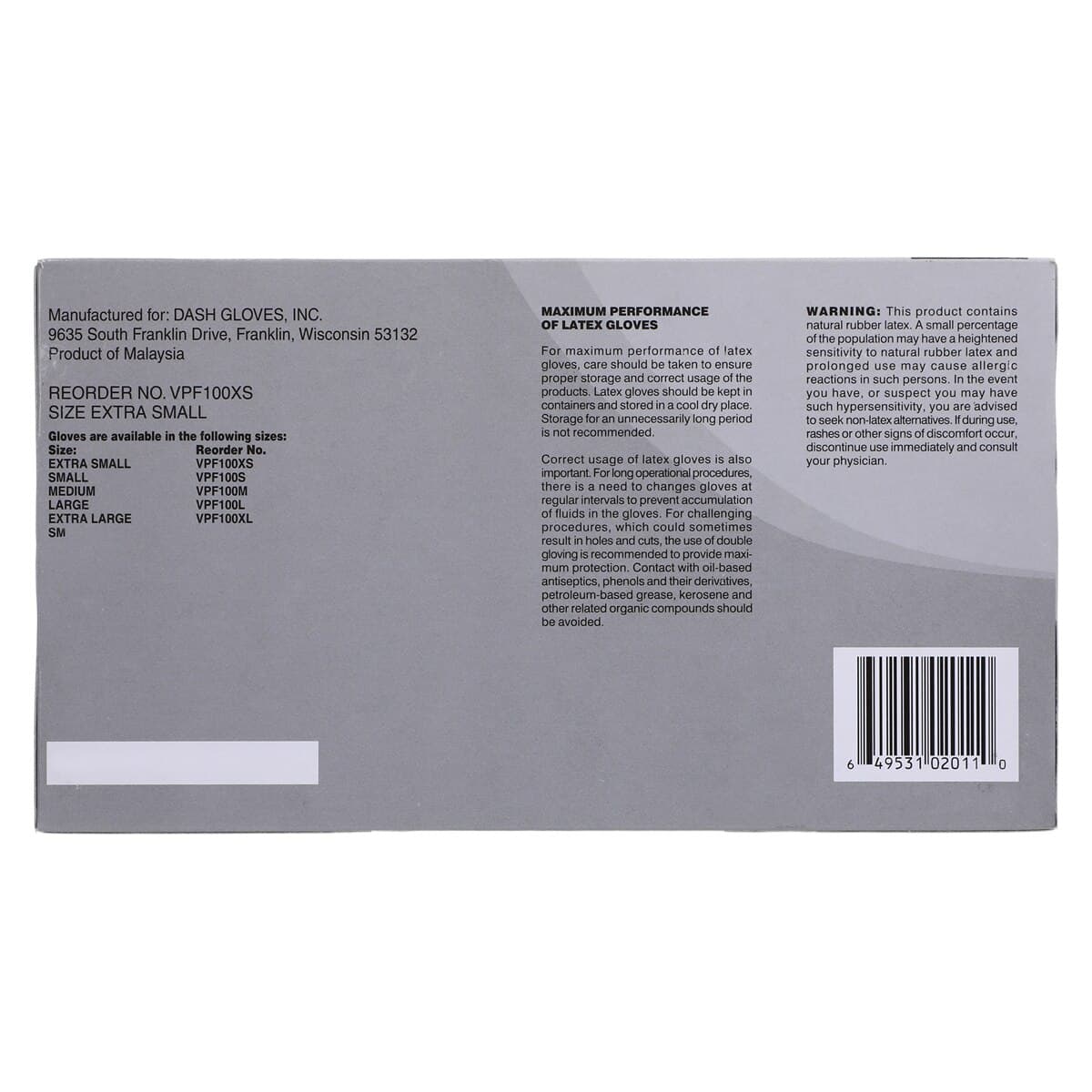 VitalGard® Latex Exam Gloves, Powder Free, Non-Sterile, Extra Small, Textured, 100/Box, VLP100XS thumbnail 7
