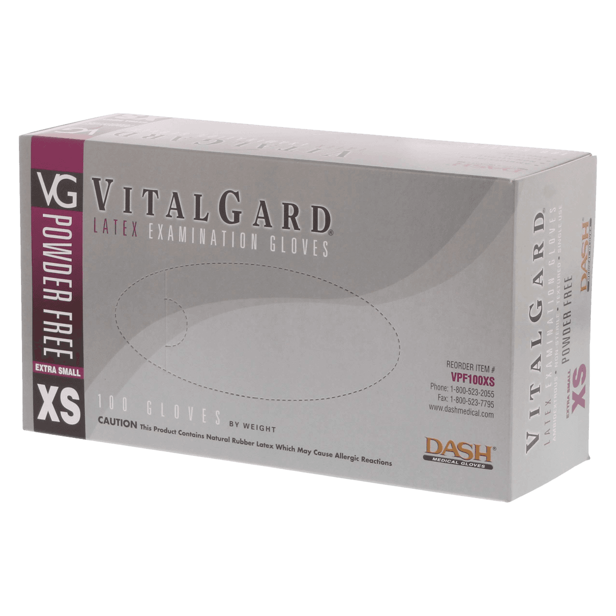 VitalGard® Latex Exam Gloves, Powder Free, Non-Sterile, Extra Small, Textured, 100/Box, VLP100XS - VitalGard® Latex Exam Gloves – Powder Free, 100/Box - Extra Small - Image 1