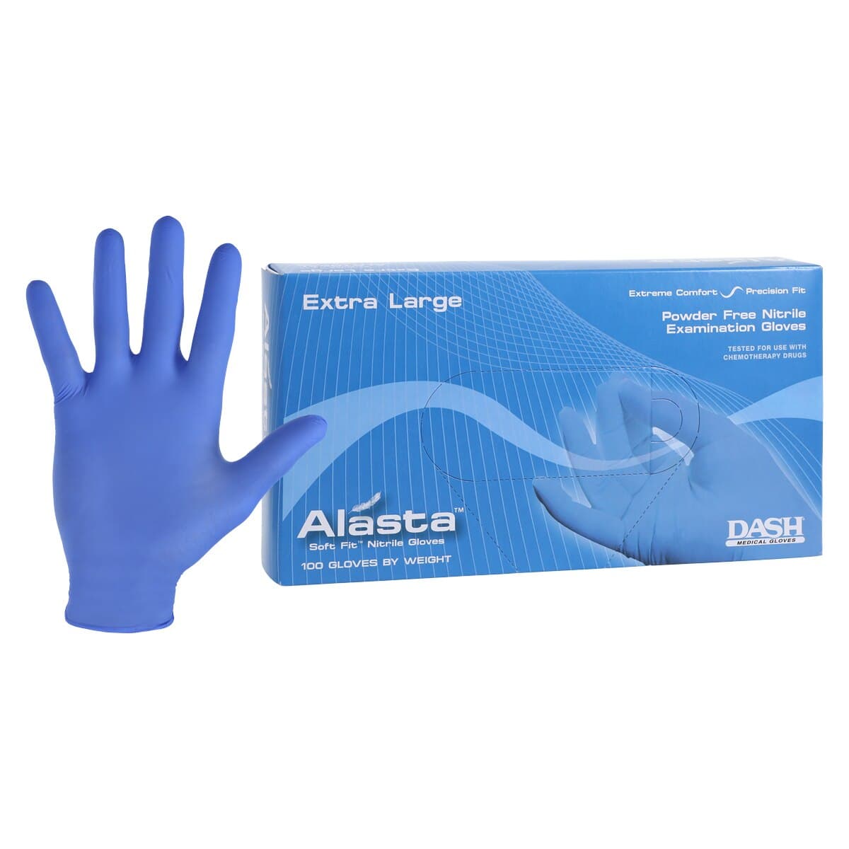 Alasta Soft Fit Nitrile Examination Gloves, Powder-Free, Non-Sterile, Extra Large, Violet Blue, 100/Box, ALS100XL thumbnail 2