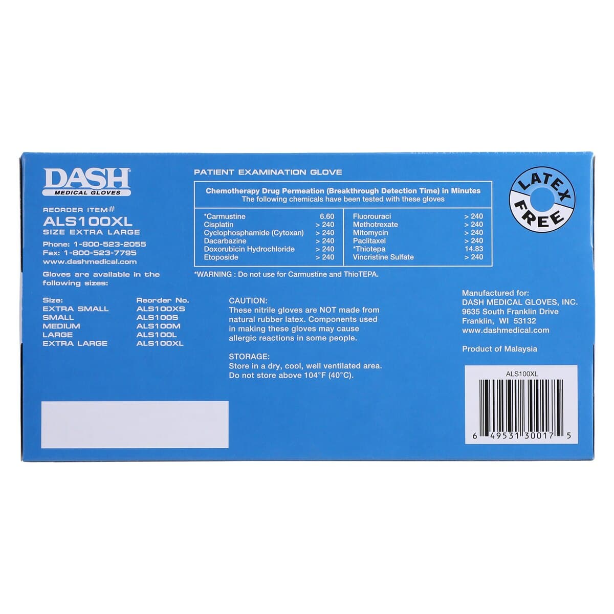 Alasta Soft Fit Nitrile Examination Gloves, Powder-Free, Non-Sterile, Extra Large, Violet Blue, 100/Box, ALS100XL thumbnail 5