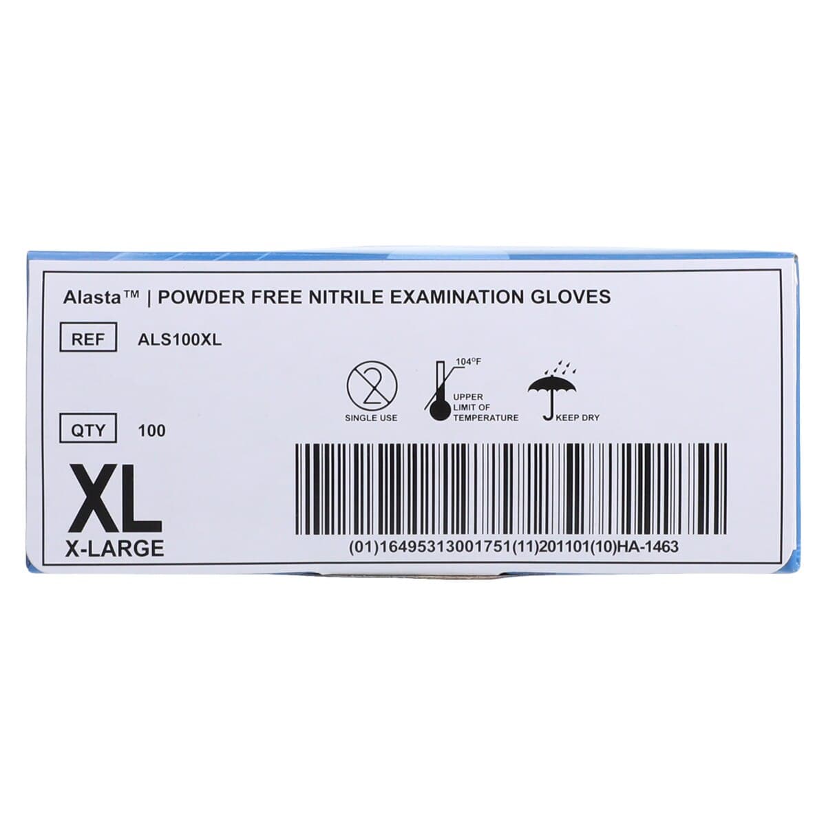 Alasta Soft Fit Nitrile Examination Gloves, Powder-Free, Non-Sterile, Extra Large, Violet Blue, 100/Box, ALS100XL thumbnail 7