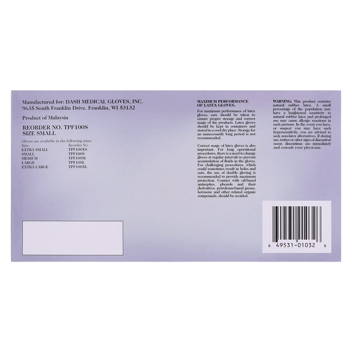 MicroPro™ Powder-Free Latex Exam Gloves, Textured, Small, 100/Box, TPF100S thumbnail 9