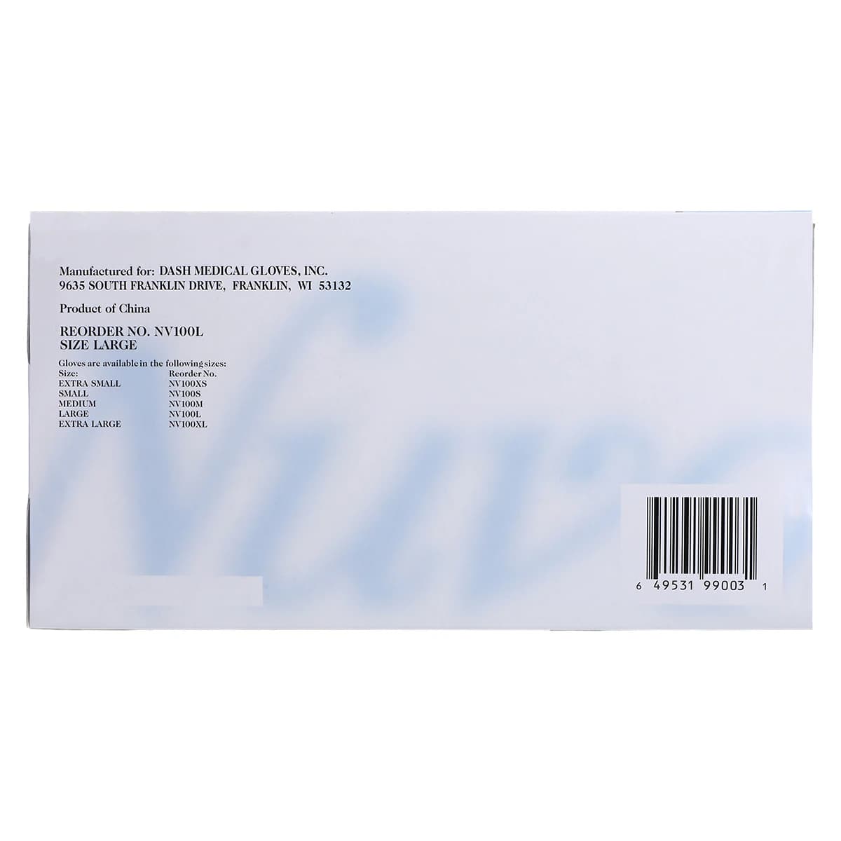 Nuvo Vinyl Exam Gloves, Powder-Free, Non-Sterile, Large, White, 100/Box, NV100L thumbnail 8