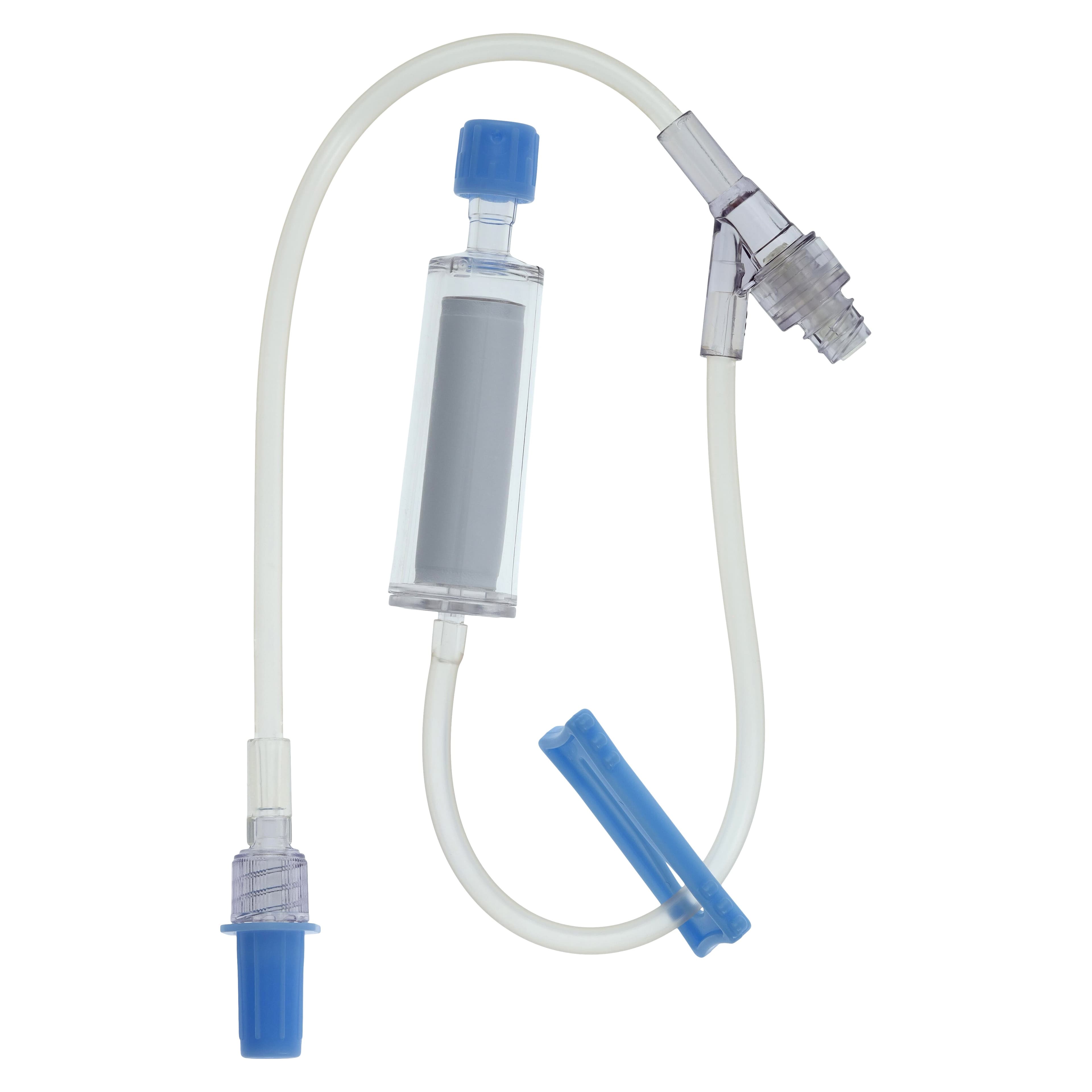 Baxter IV Extension Set, 0.22 Micron High Pressure Filter, 16" Male Luer Lock, Retractable Collar, 5.1mL Priming Volume, Sterile, Latex-Free, 96 Hr, Each thumbnail 2