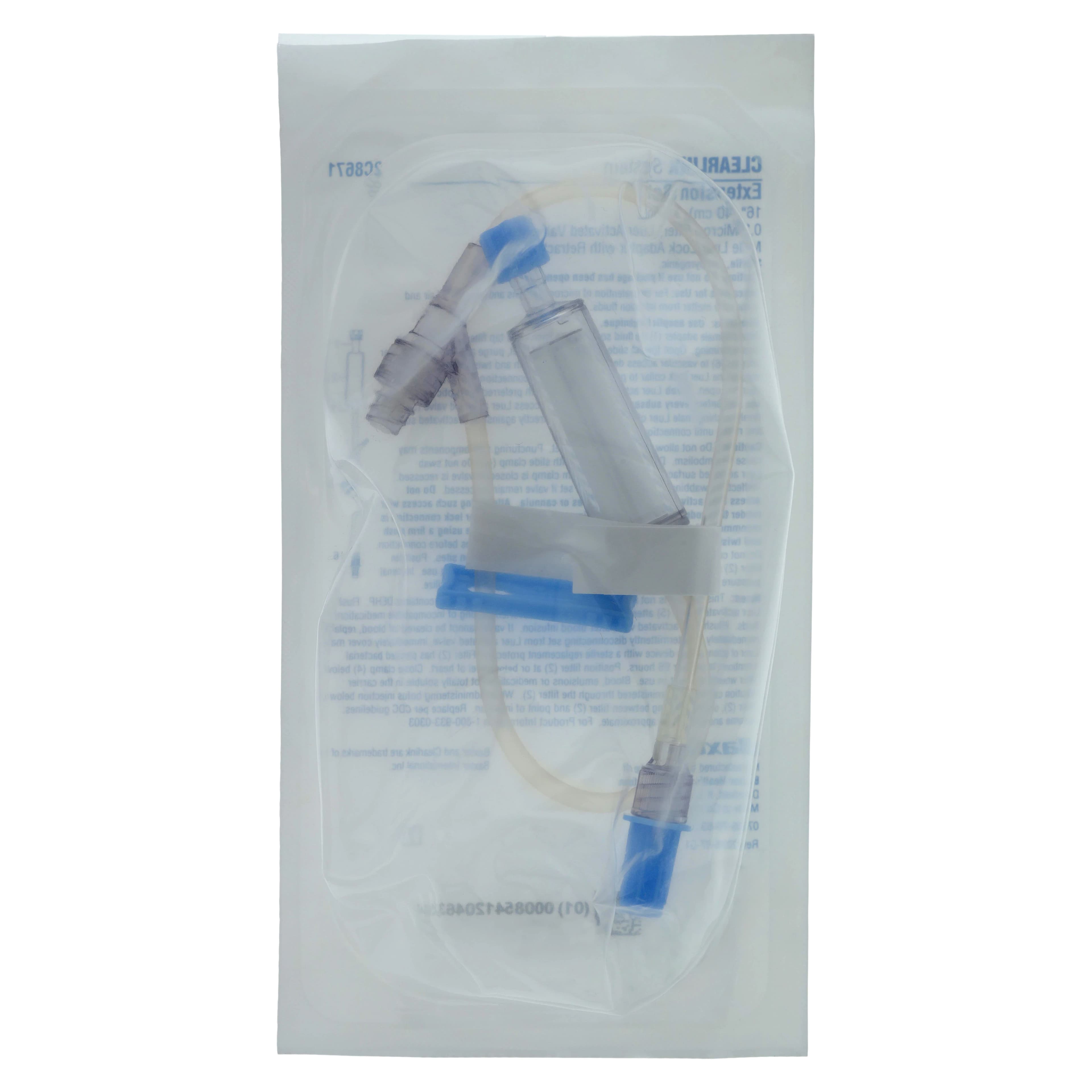 Baxter IV Extension Set, 0.22 Micron High Pressure Filter, 16" Male Luer Lock, Retractable Collar, 5.1mL Priming Volume, Sterile, Latex-Free, 96 Hr, Each thumbnail 4