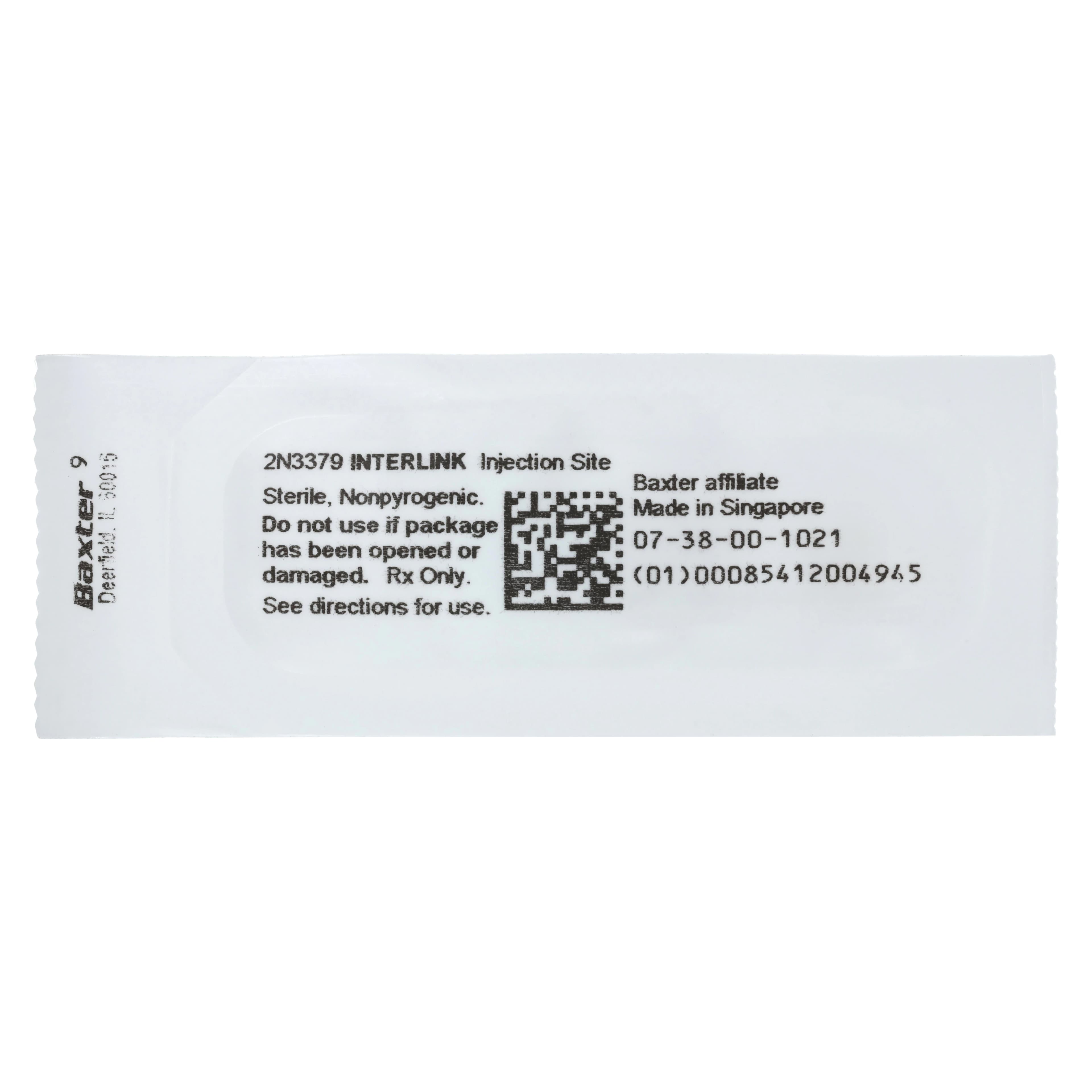 Baxter Interlink Injection Adapter, Male Luer Lock, Non-DEHP/Non-PVC, Sterile, Latex-Free, Clear, Each thumbnail 3