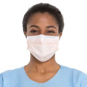 O & M Halyard KC300 FluidShield Procedure Mask, ASTM Level 3, Fog-Free Strip, Orange, Latex-Free, 400/Case - KC300 Fluidshield Procedure L3 - Image 1