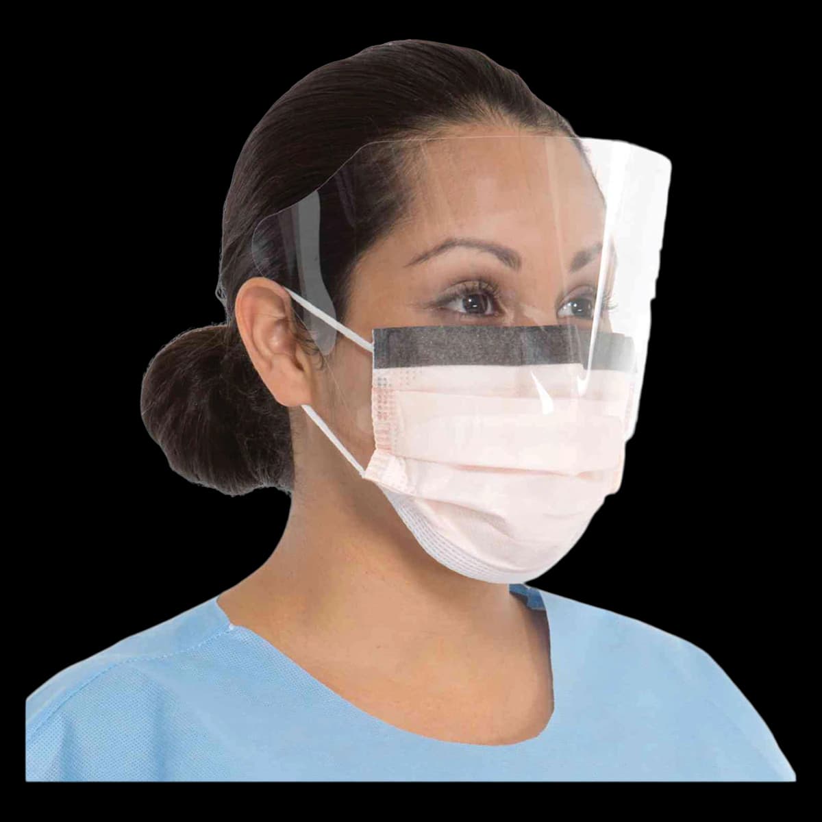 FLUIDSHIELD Procedure Face Mask with SO SOFT Lining, WrapAround Visor, ASTM Level 3, Orange, 25/Box - FLUIDSHIELD Procedure Face Mask with SO SOFT Lining WrapAround Visor ASTM Level 3 Orange Box of 25 - Image 1