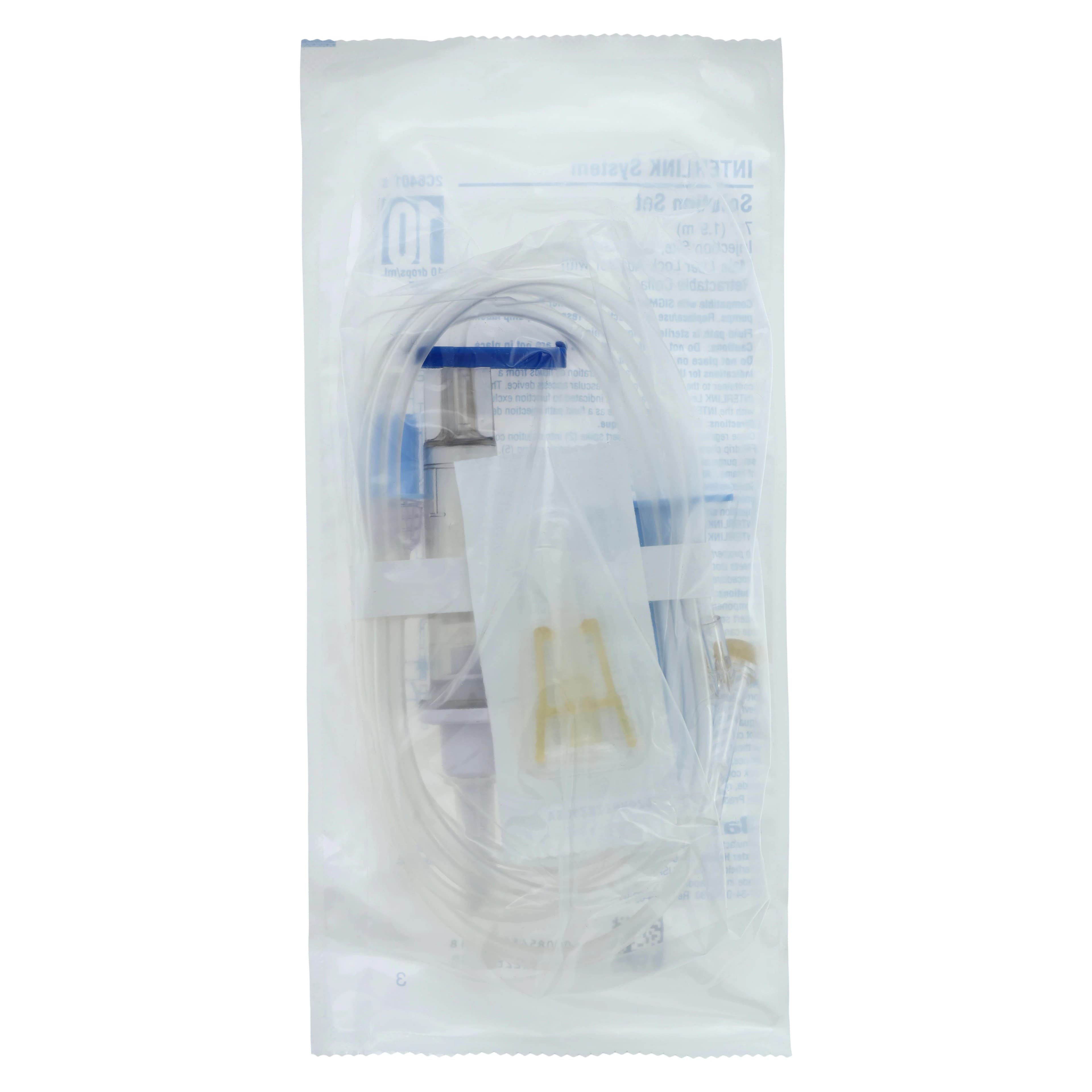 Baxter Interlink Basic IV Solution Set with Injection Site, 10 Drops/mL, 76" Tubing, Male Luer Lock Adapter, Sterile, Each thumbnail 6