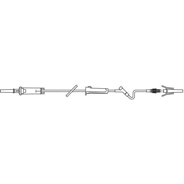 Baxter Interlink Basic IV Solution Set with Injection Site, 10 Drops/mL, 76" Tubing, Male Luer Lock Adapter, Sterile, Each - IV Set Interlink Basic LL - Image 1