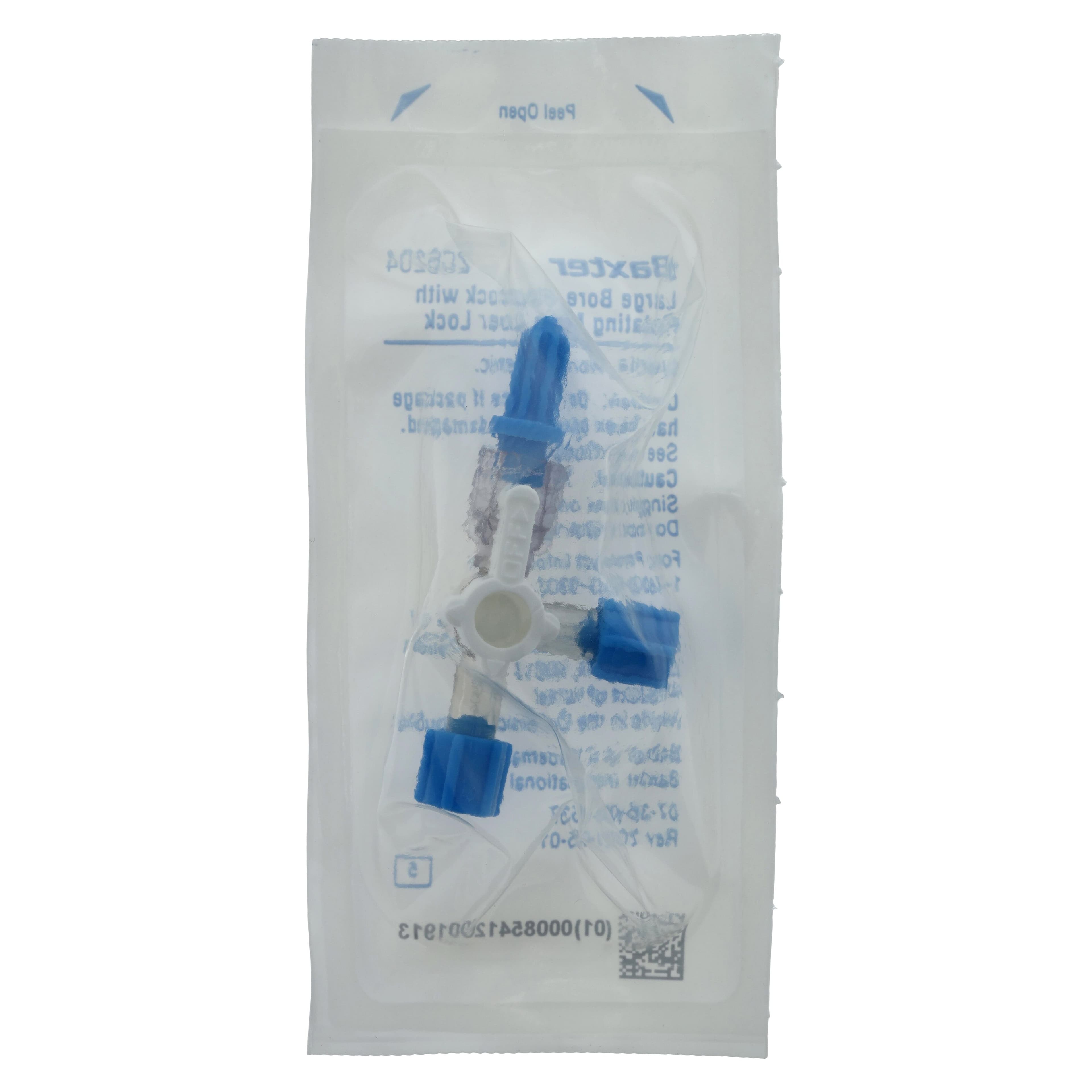 Baxter 4-Way Large Bore Stopcock with Rotating Male Luer Lock Adapter, Sterile, Non-DEHP/Non-PVC, Lipid Resistant, 50/Case thumbnail 4