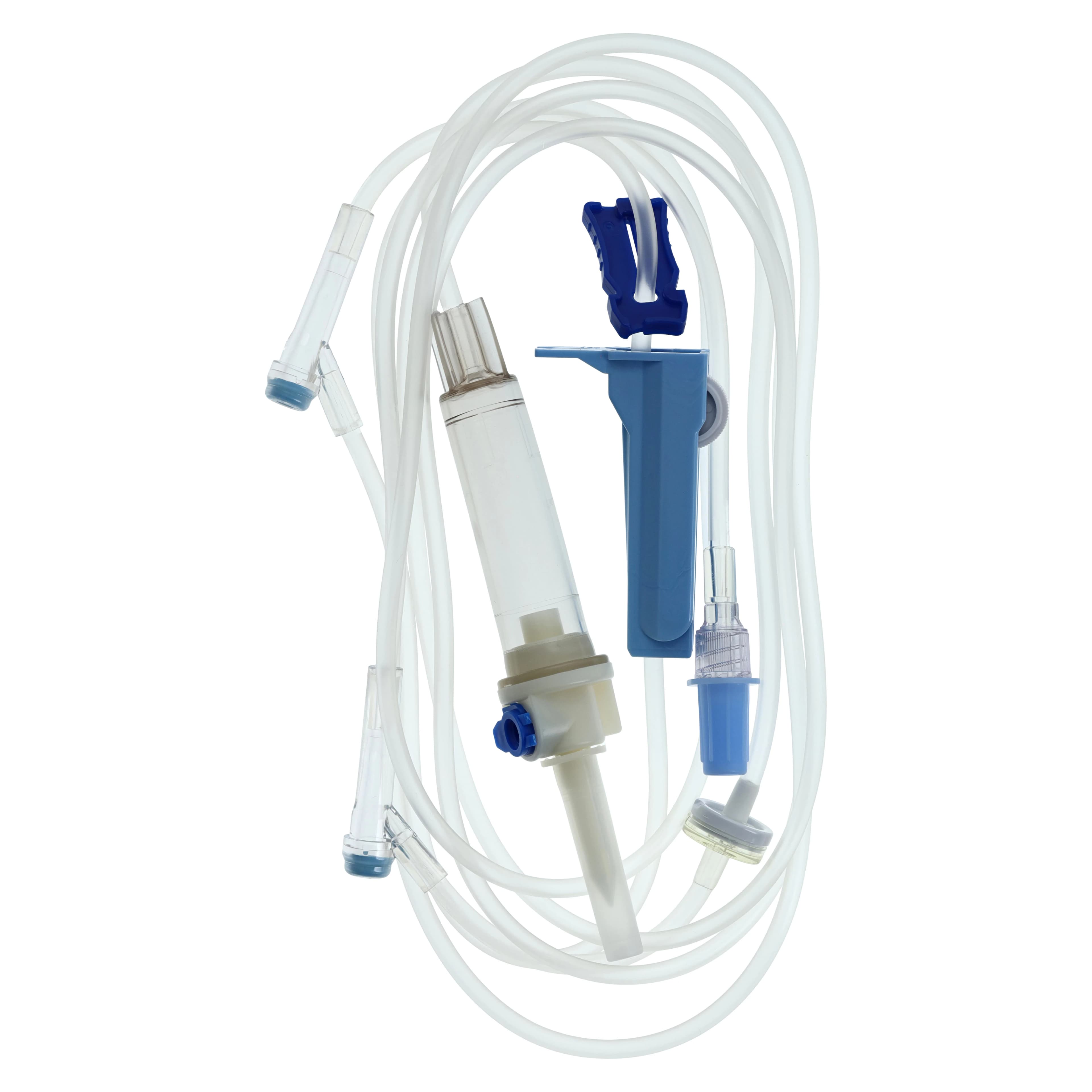 Baxter Continu-Flo IV Solution Administration Set, 2 Injection Sites, 10 Drops/mL, 105" Male Luer Lock, Sterile - Solution Admin Set W/2Inj Site - Image 1