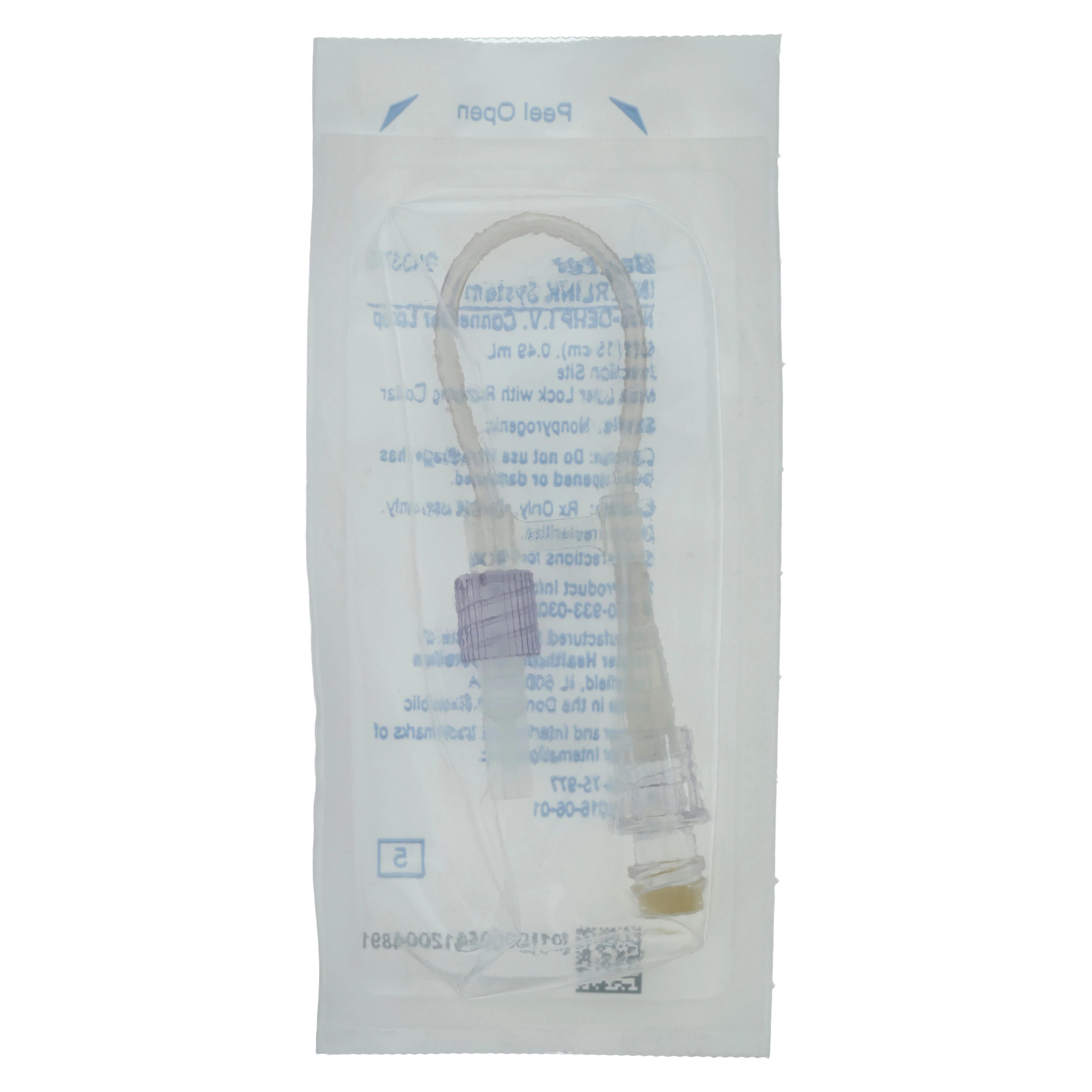 Baxter Interlink IV Connector Loop, 6" Male Luer Lock Adapter, Sterile, Non-DEHP, Latex-Free, Each thumbnail 4
