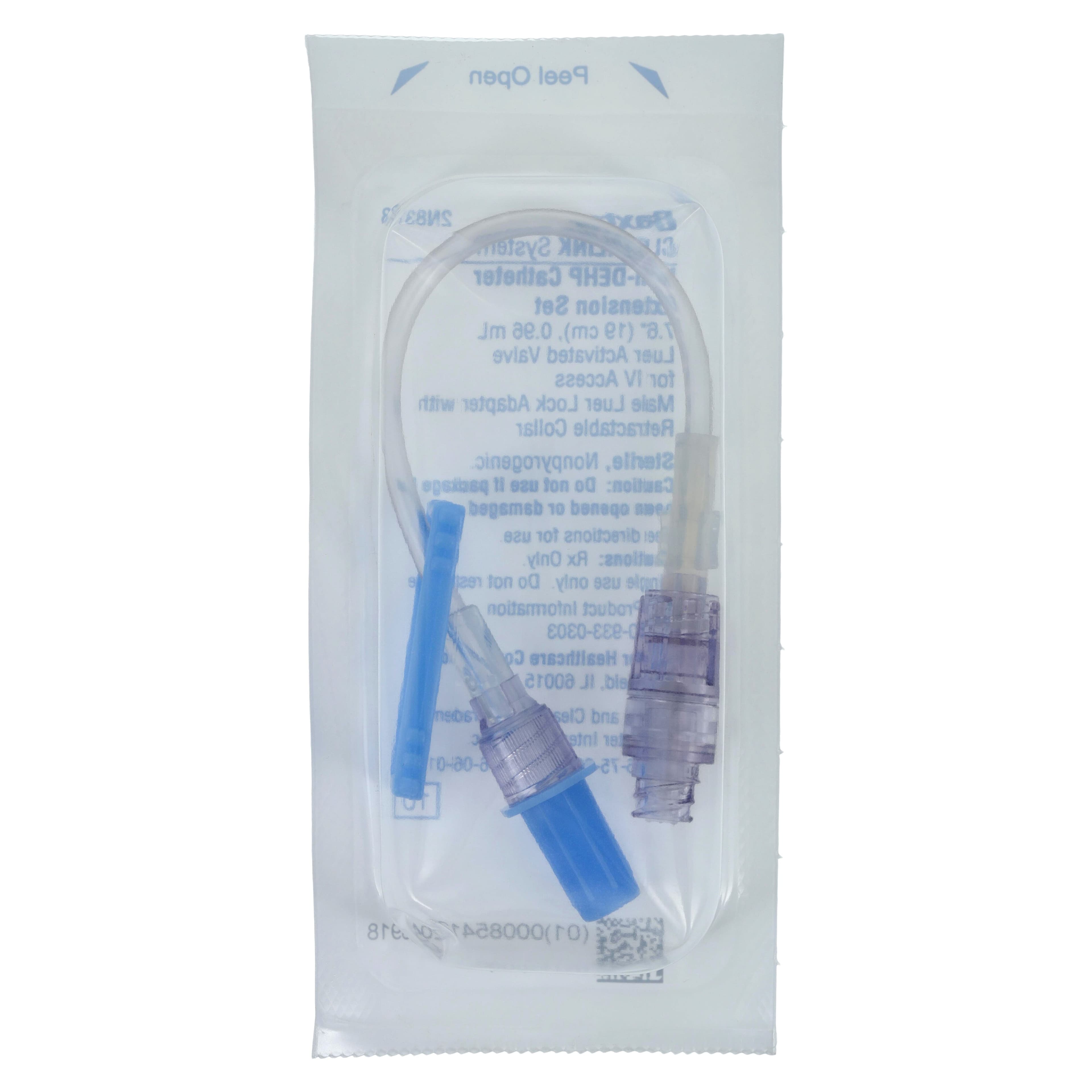 Baxter CLEARLINK IV Catheter Extension Set, 7.6", Male Luer Lock Adapter/Rotating Collar, Slide Clamp, Retractable Collar, Priming Volume 0.9 mL, Sterile, Each thumbnail 4