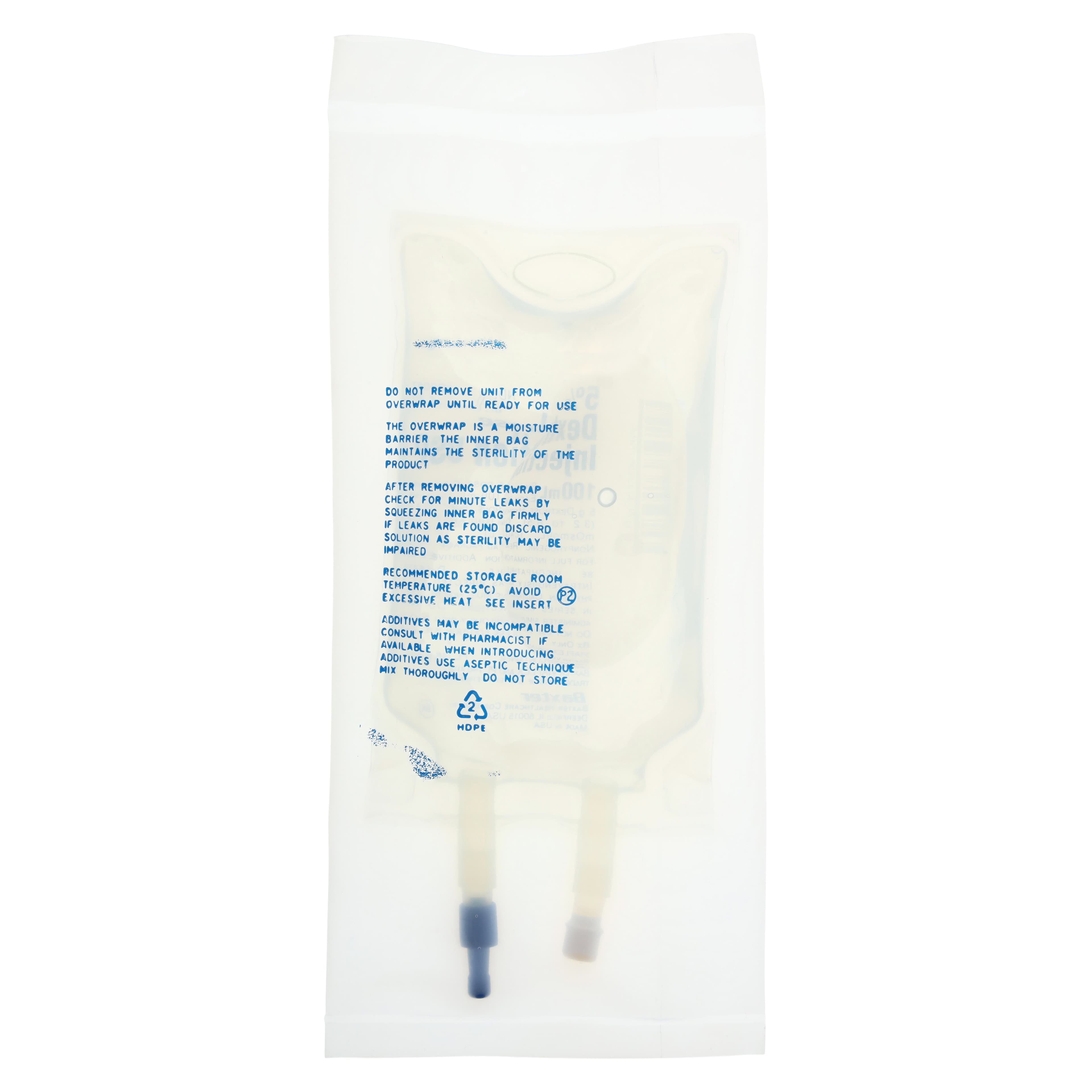 Dextrose 5% in Water Injection, 100 mL, Viaflex Plastic Container, USP, Sterile, DEHP-Free, Latex-Free, Each thumbnail 2