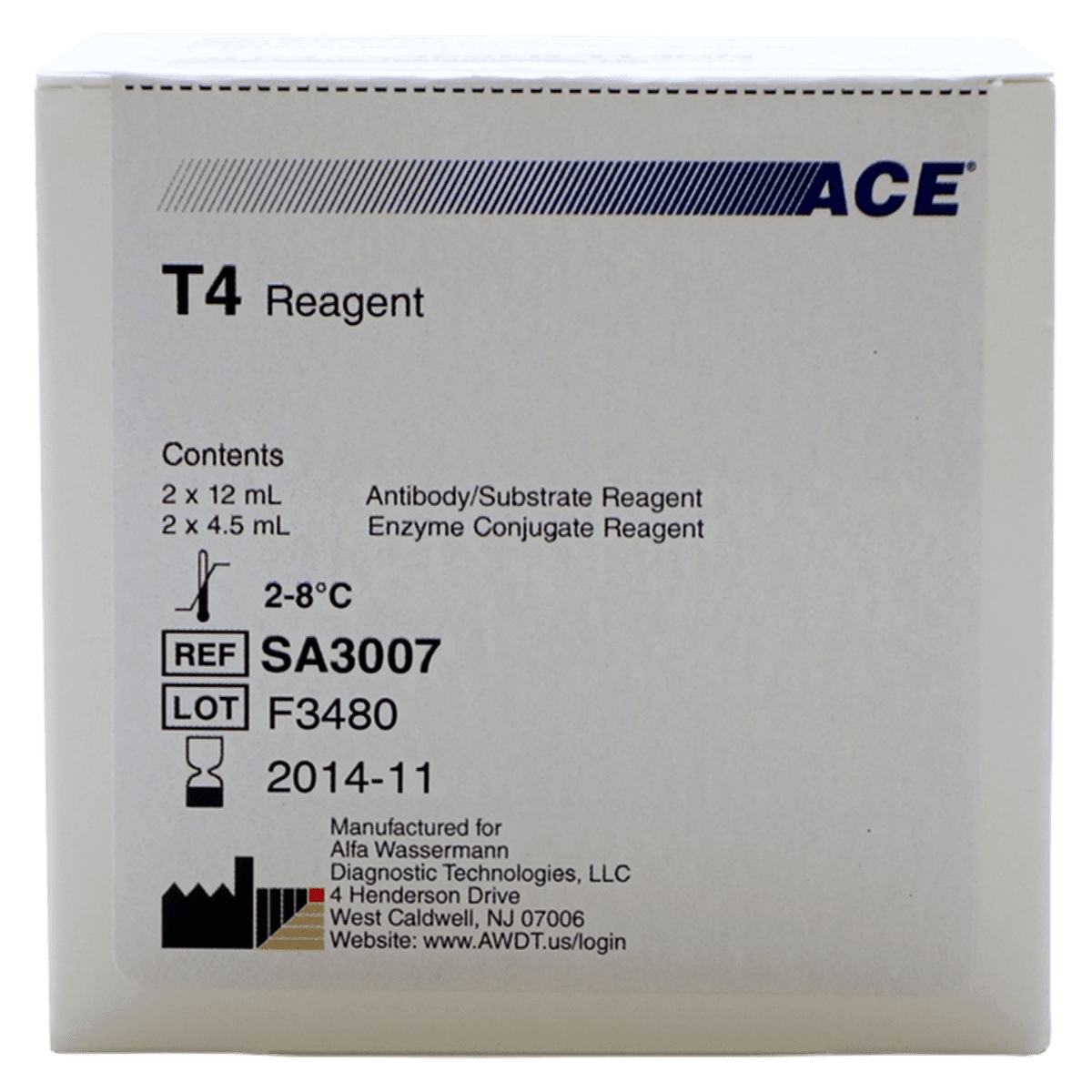 T4 Ace #aci-11 Reagent, 100 Test, Substrate 2x12mL/Conjugate 2x4.5mL, 100/Box - T4 Ace #aci-11 (100 Test) - Image 1