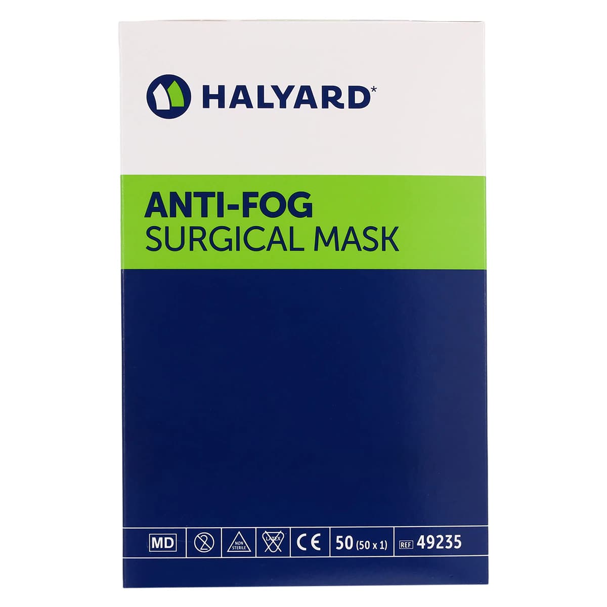 Halyard Specialty Anti-Fog Surgical Mask, Tie-On, Green, 50/Box thumbnail 8