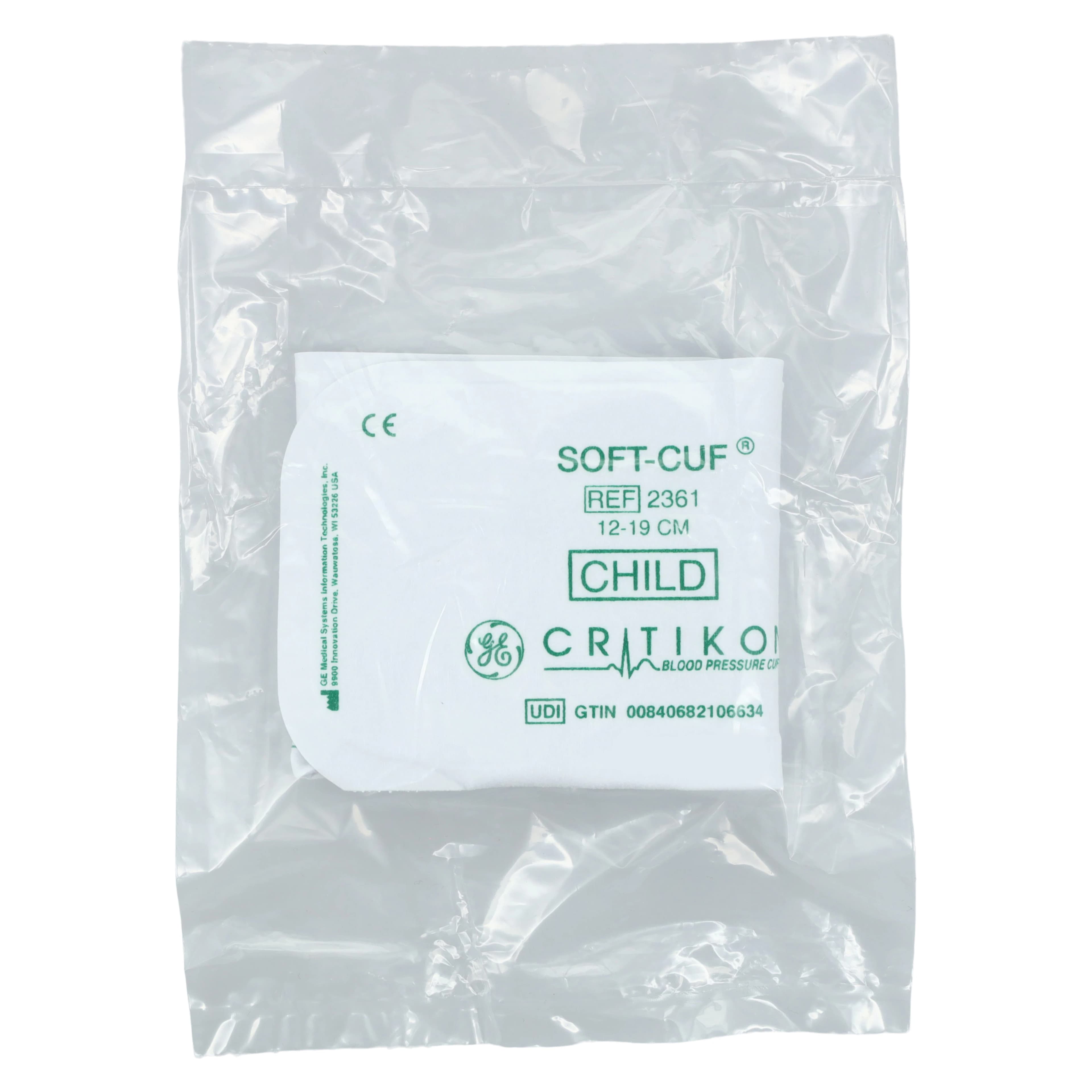 Critikon Soft-Cuf Blood Pressure Cuff, 1-Tube, White/Green, Latex-Free, 20/Box - BP Soft-Cuff 1 Tube - Image 1