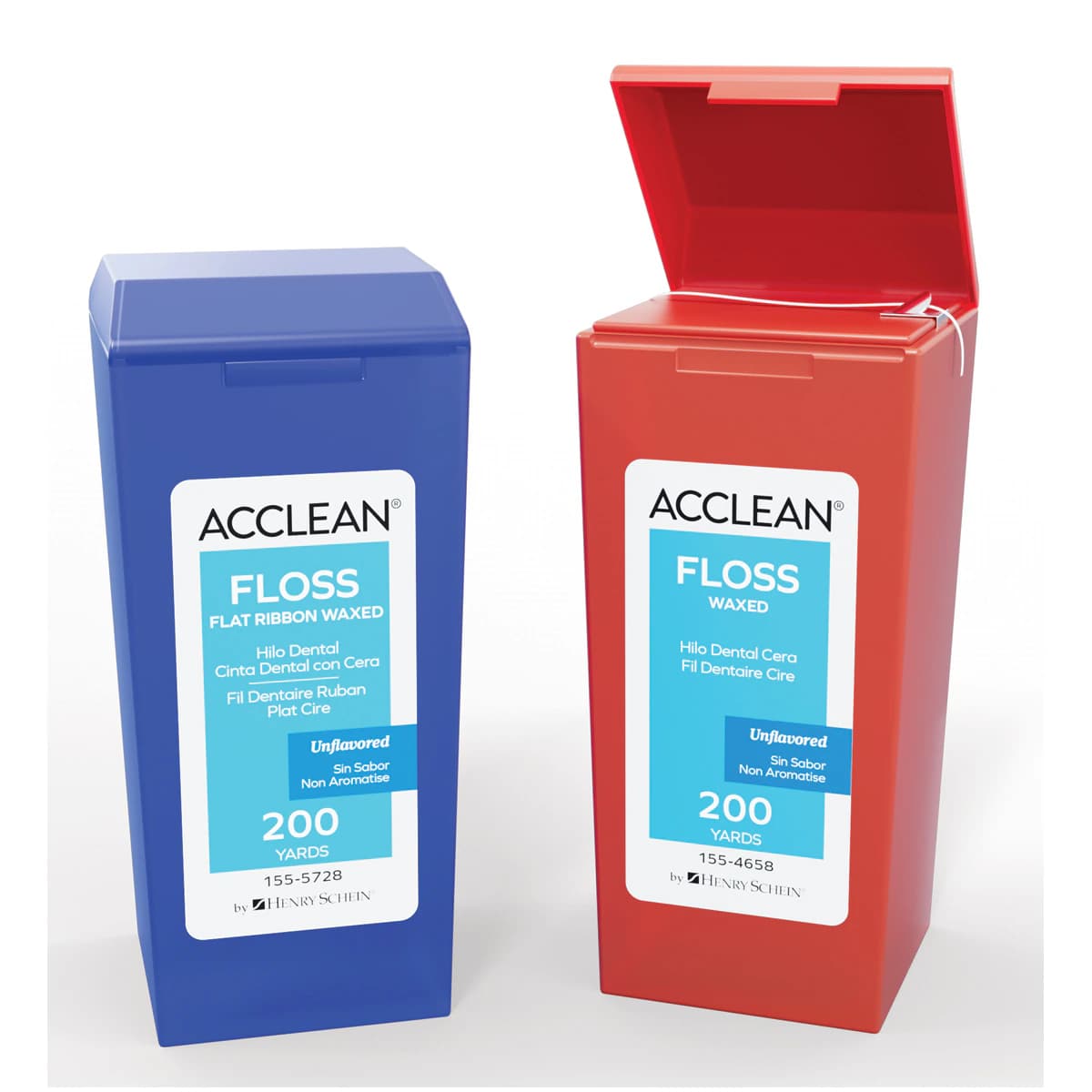 Acclean Waxed Flat Ribbon Dental Floss, 100 Yards, Unflavored, Flip Top Dispenser thumbnail 2