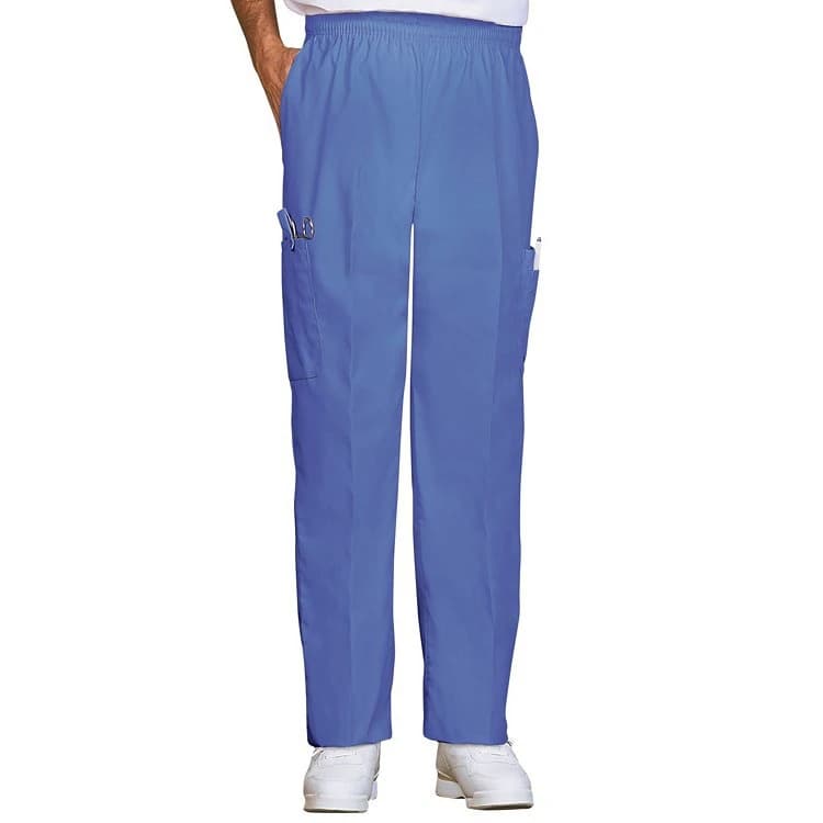 Fashion Seal Unisex Scrub Pant, Ciel Blue, Medium, 65% Polyester/35% Cotton, Drawstring & Elastic Waistband, 4 Pockets, 7437 - Pants Scrub Unisex Ciel Blue - Image 1