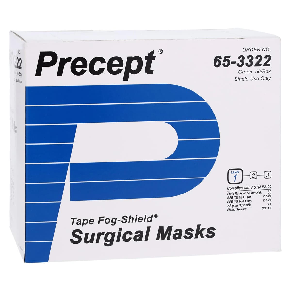 Aspen Surgical Fog-Shield Surgical Mask with Tape, Anti-Fog, ASTM Level 1, Green, 50/Box thumbnail 4