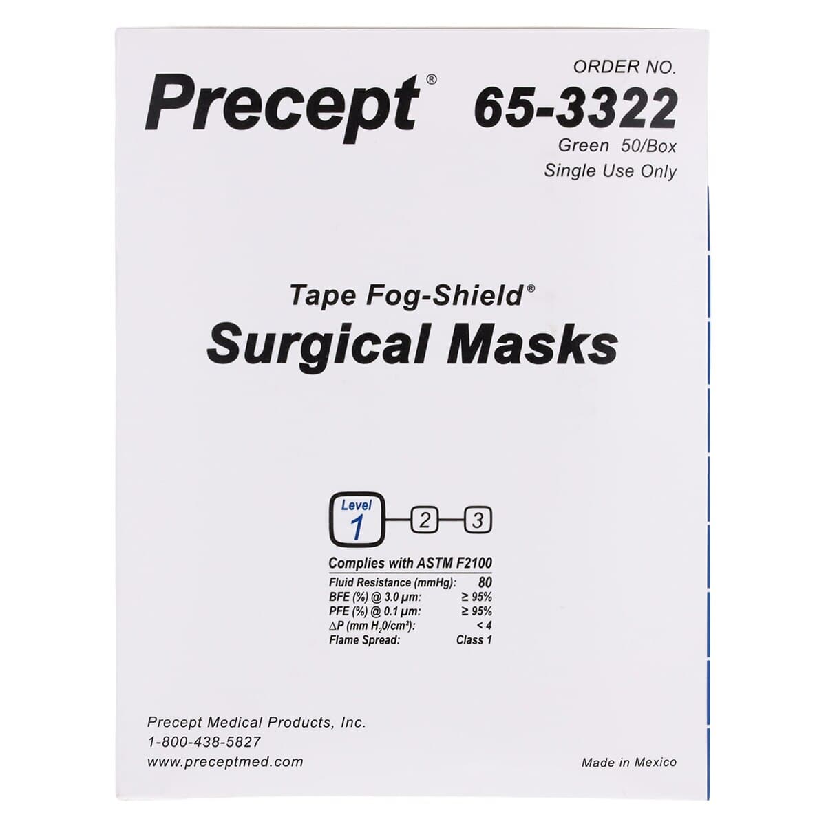 Aspen Surgical Fog-Shield Surgical Mask with Tape, Anti-Fog, ASTM Level 1, Green, 50/Box thumbnail 8
