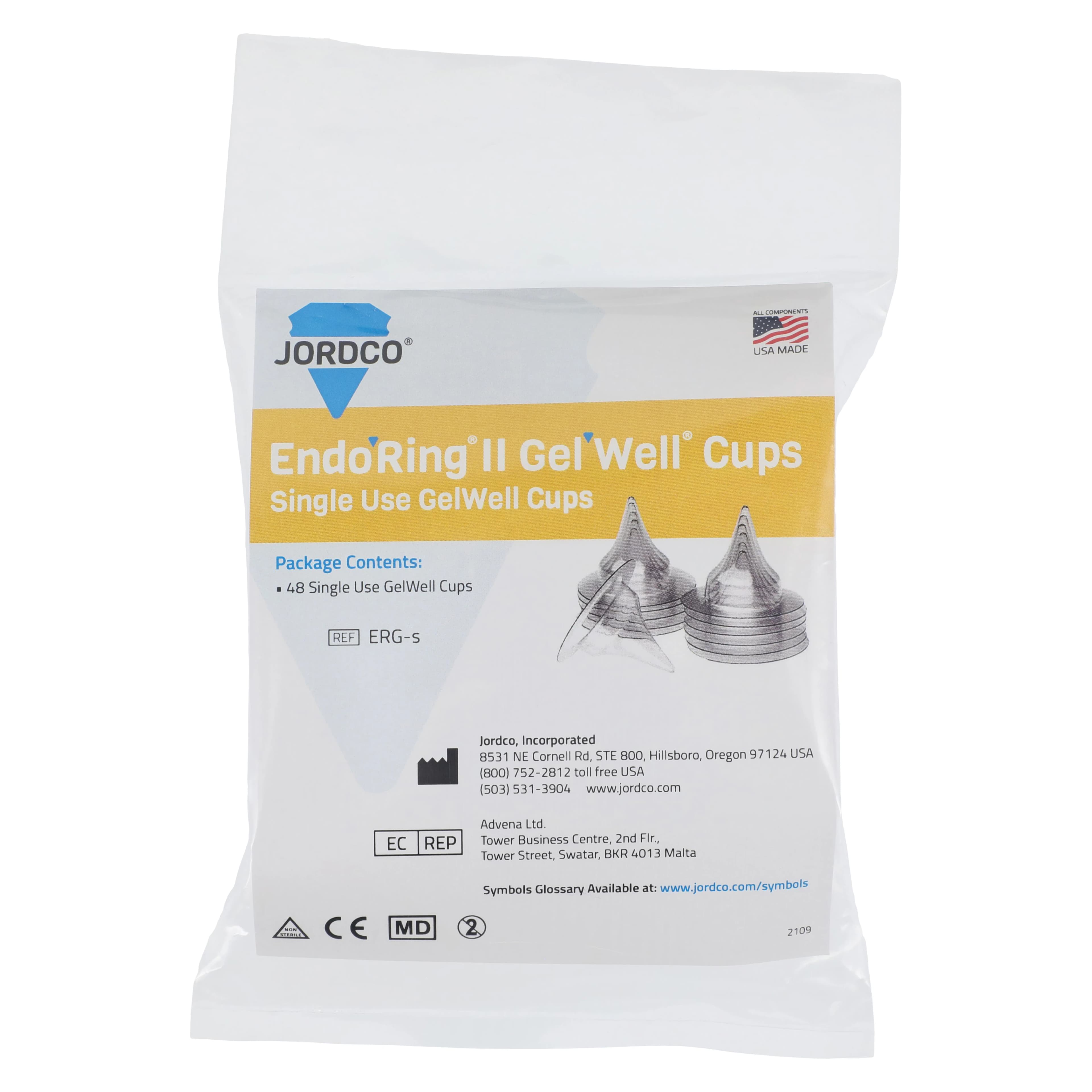 Jordco EndoRing II Gel Wells Disposable Cups, Clear Thermoplastic Resin, 48/Bag - Endoring II Gelwells Disp Cups - Image 1