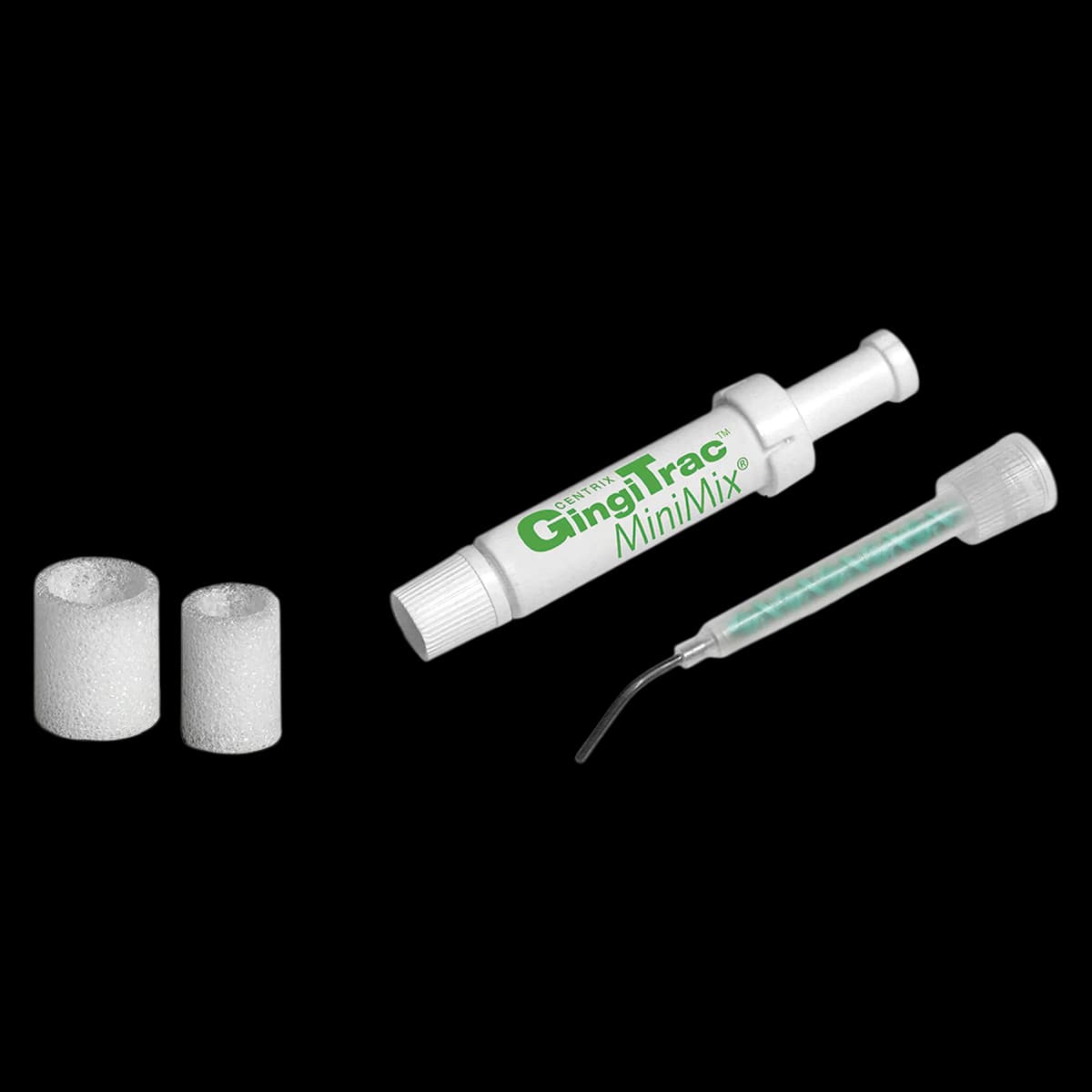 GingiTrac MiniMix VPS Gingival Retraction System Starter Kit, 24 Cartridges, 24 Mixing Nozzles, 20 Regular & 20 Large GingiCaps, 1 Snub-Nose Snap-Fit Gun, 360068 - GingiTrac MiniMix Starter Kit - Image 1