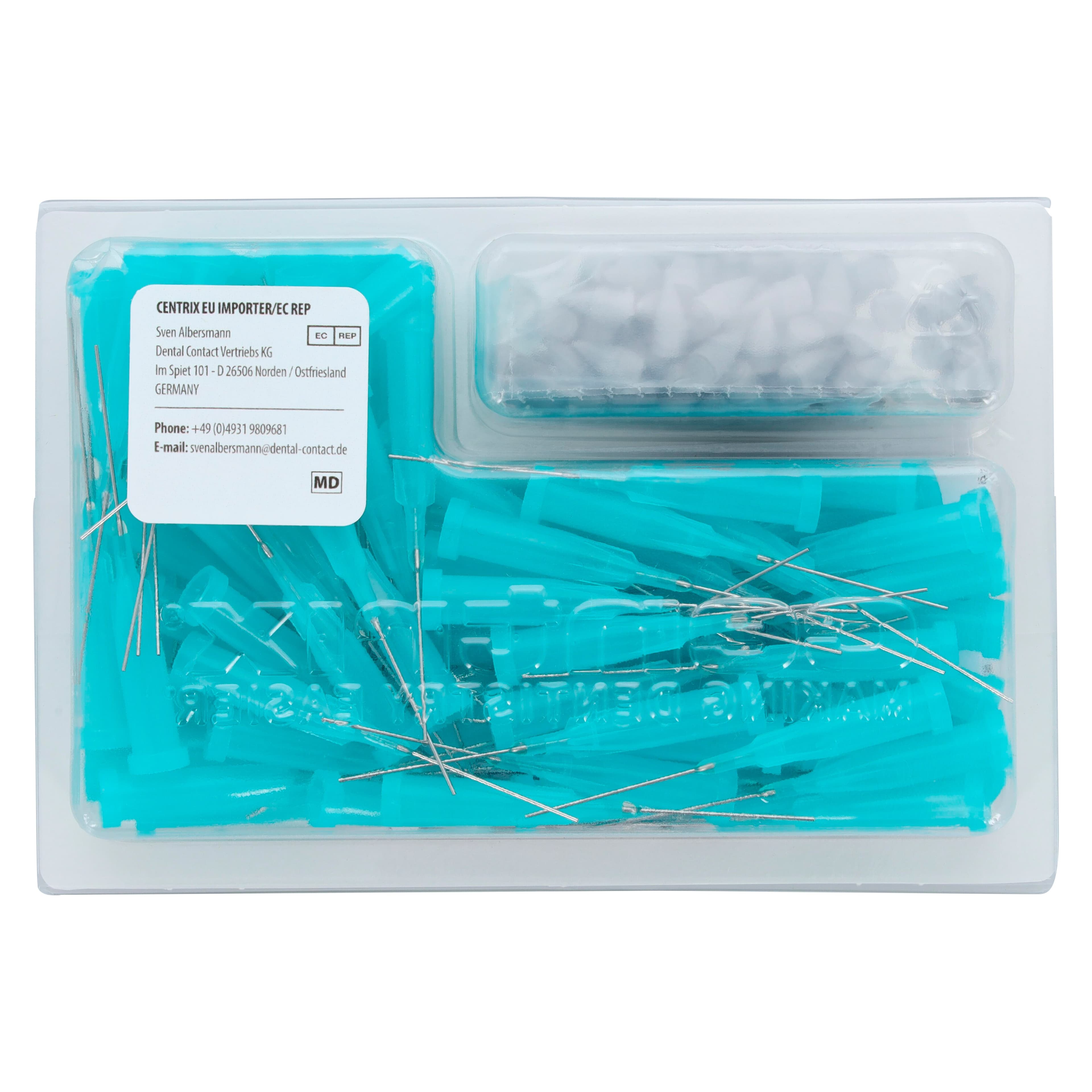 Centrix AccuDose NeedleTubes, 24 Gauge, Aqua Blue, 100/Box, 290049 thumbnail 3