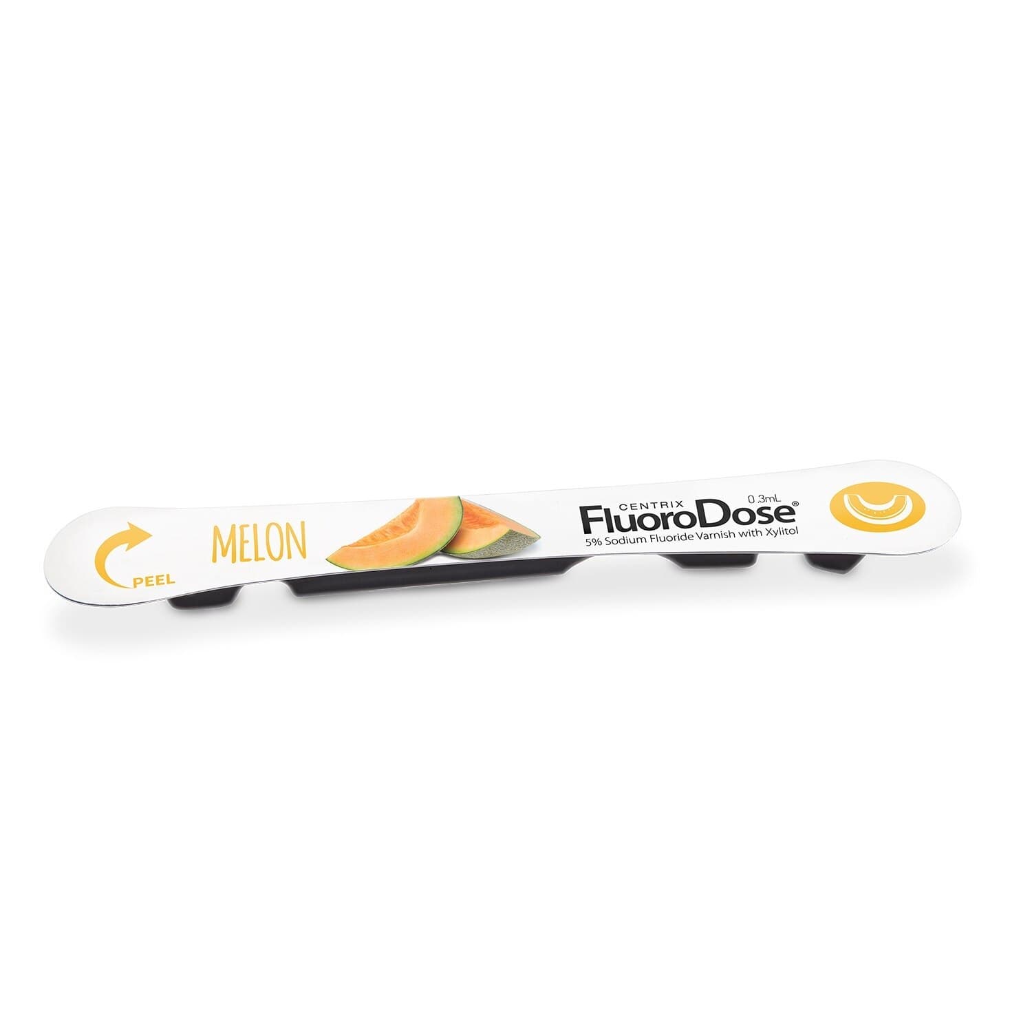 FluoroDose Fluoride Varnish, 5% Sodium Fluoride, Melon Flavor, 0.3 mL Single-Dose Units with Benda Brush Applicators, 1200/Box, 360109 - FluoroDose Varnish Melon (1200) - Image 1