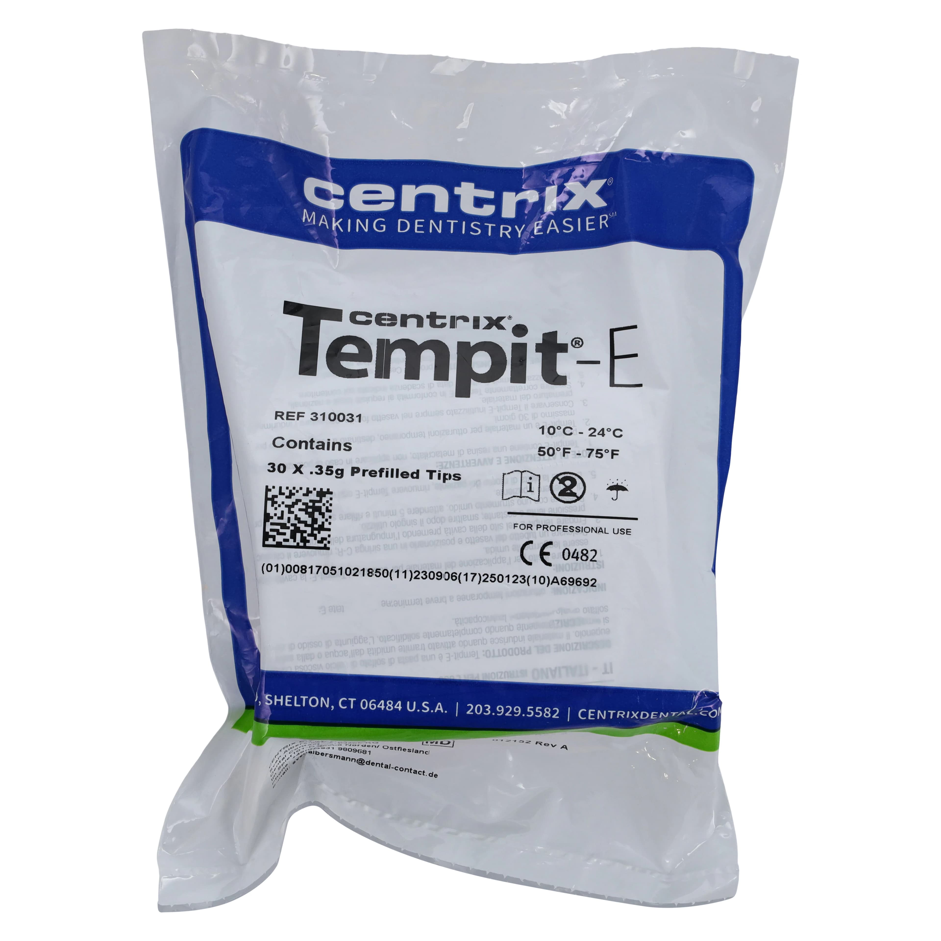 Tempit-E with Eugenol Temporary Filling Material, Prefilled Tips, 0.35g, 30/Pack, 310031 thumbnail 5