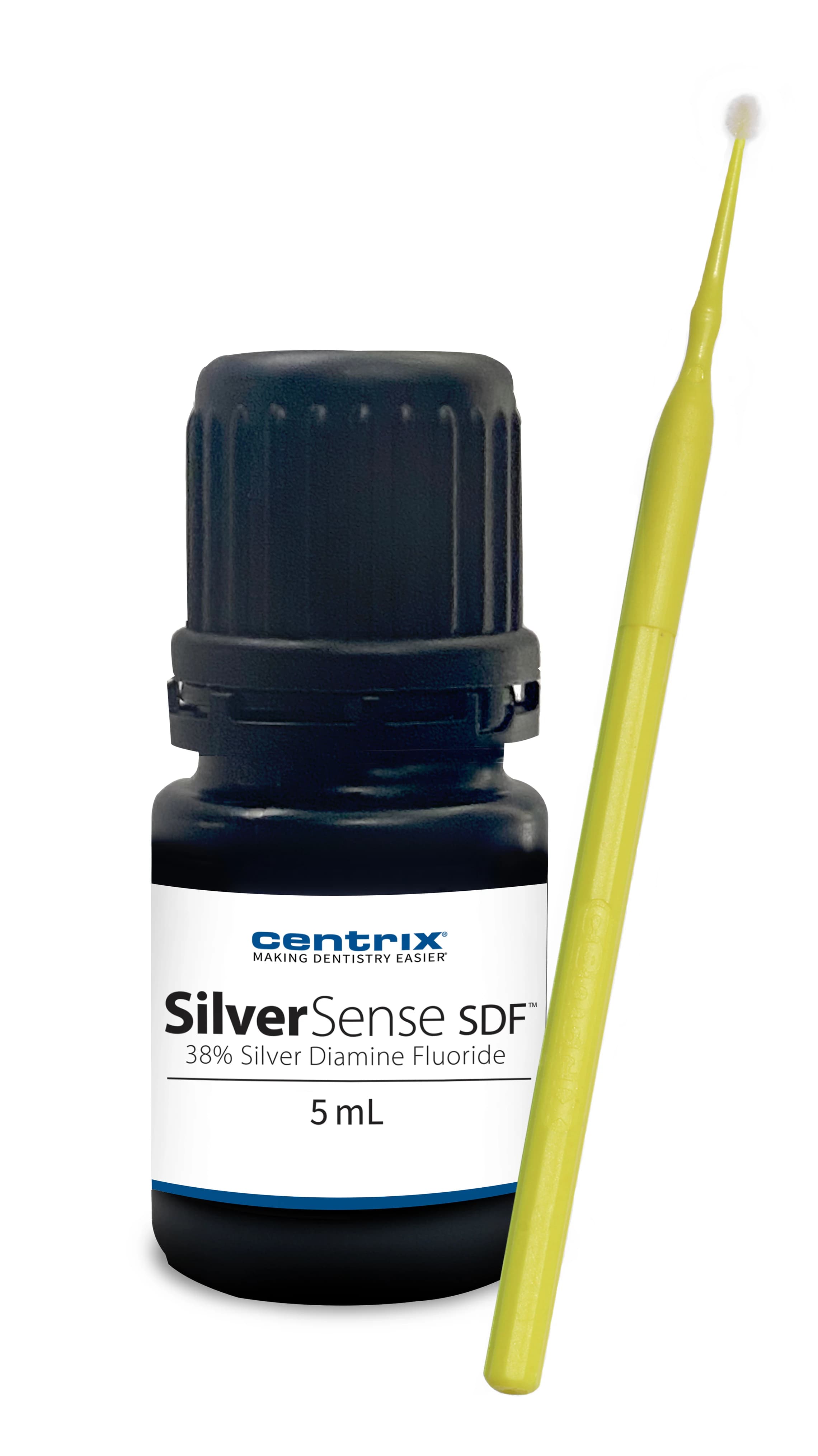 SilverSense SDF 38% Silver Diamine Fluoride Clinic Kit, 3 x 5 mL Bottles with 50 Benda Micro Applicators, 310173 - SilverSense SDF Clinic Kit (3x5ml bottles) - Image 1