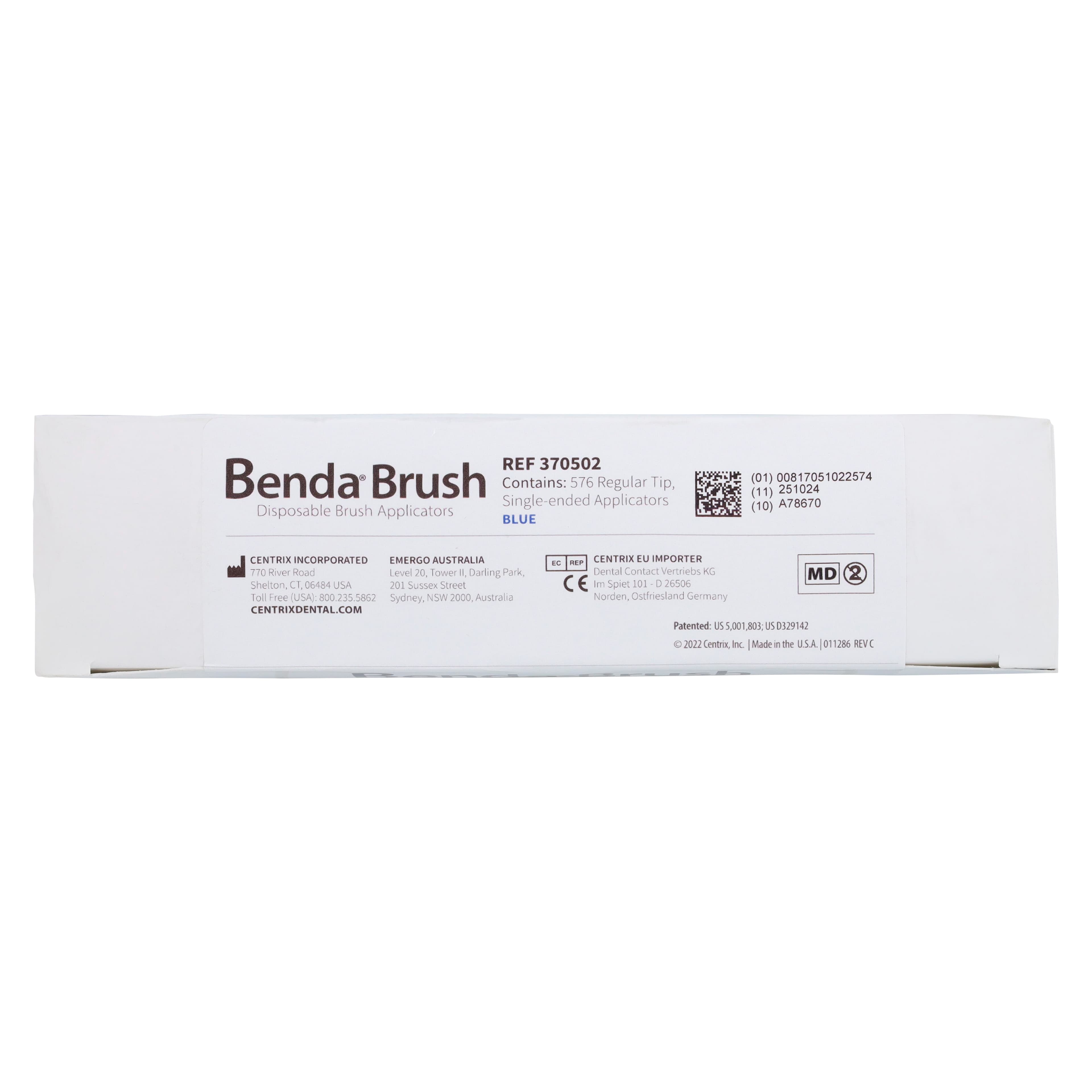 Centrix Benda Brush Disposable Applicator, Regular Point, Black Bristles, Blue Handle, 576/Box, 370502 thumbnail 4