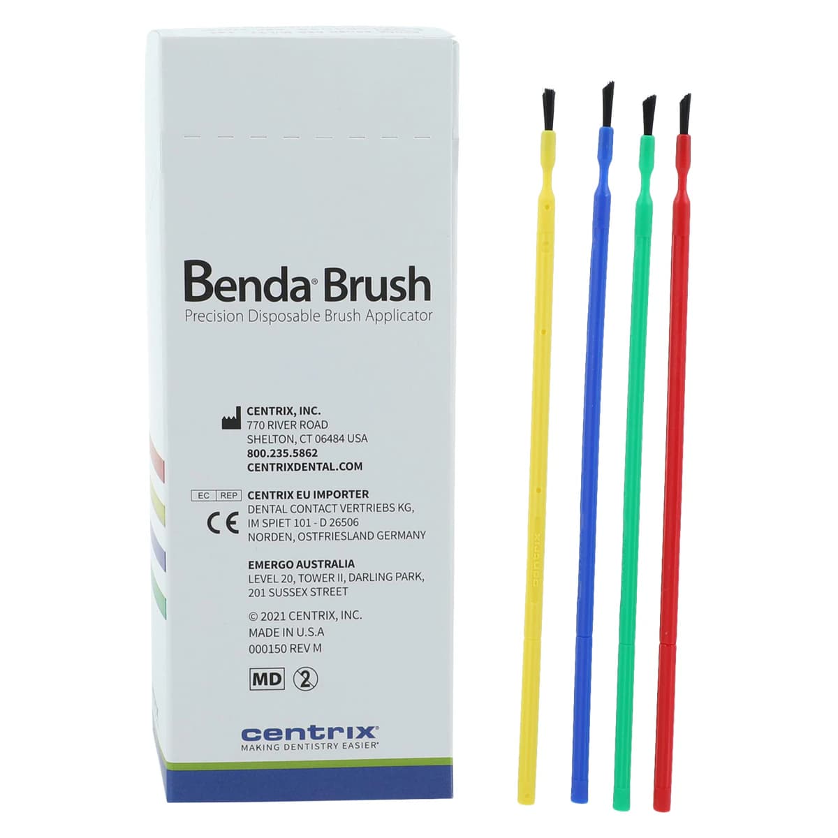 Benda Brush Regular Applicator, Single-Ended, Assorted Colors, Black Bristles, 144/Box, 370101 thumbnail 2