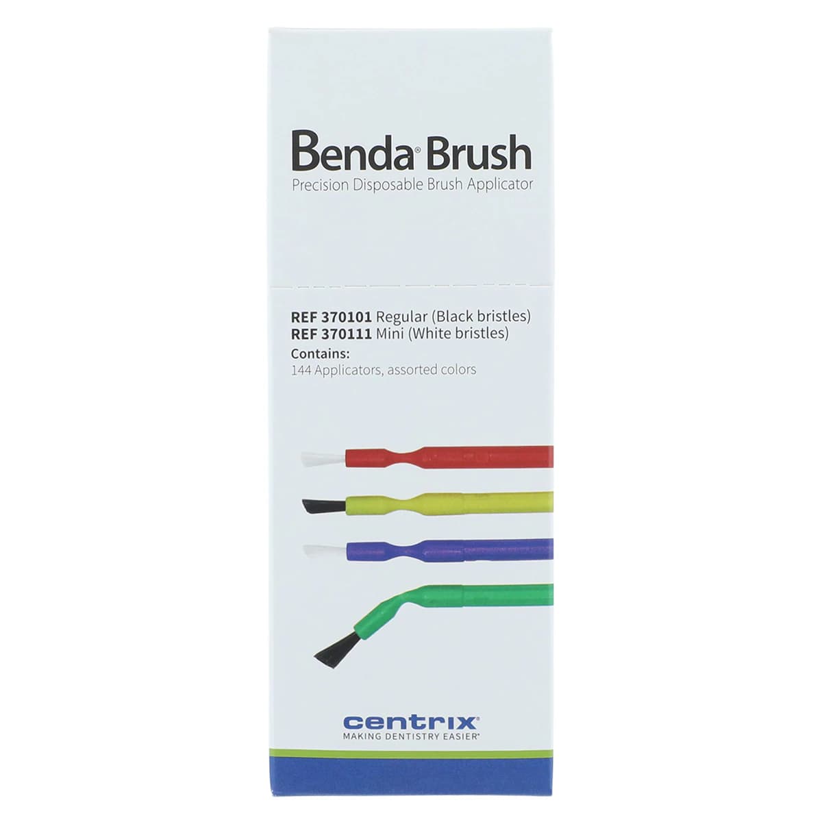 Benda Brush Regular Applicator, Single-Ended, Assorted Colors, Black Bristles, 144/Box, 370101 thumbnail 5