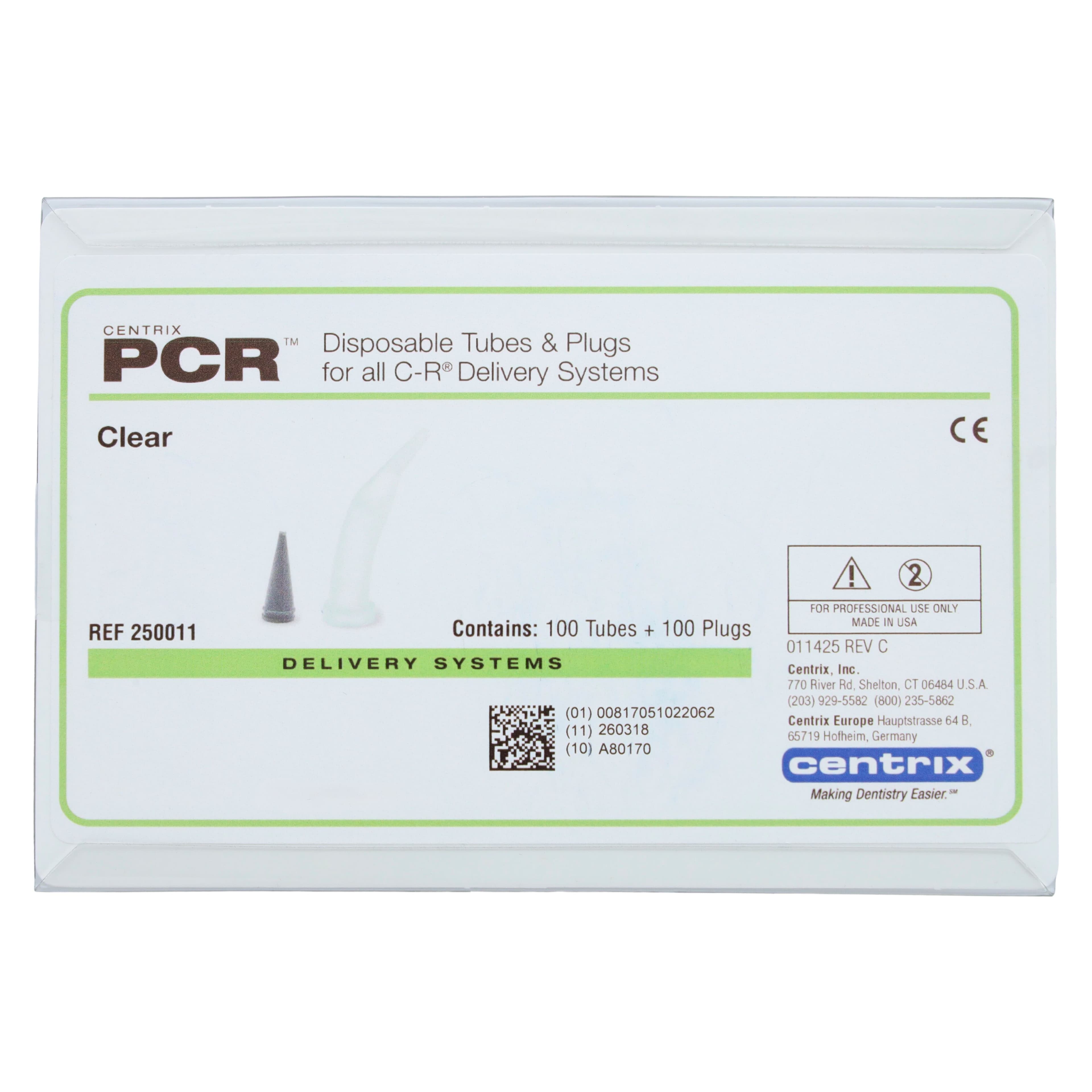 Centrix C-R PCR Clear Tubes and Plugs, 100/Pk, 250011 thumbnail 2