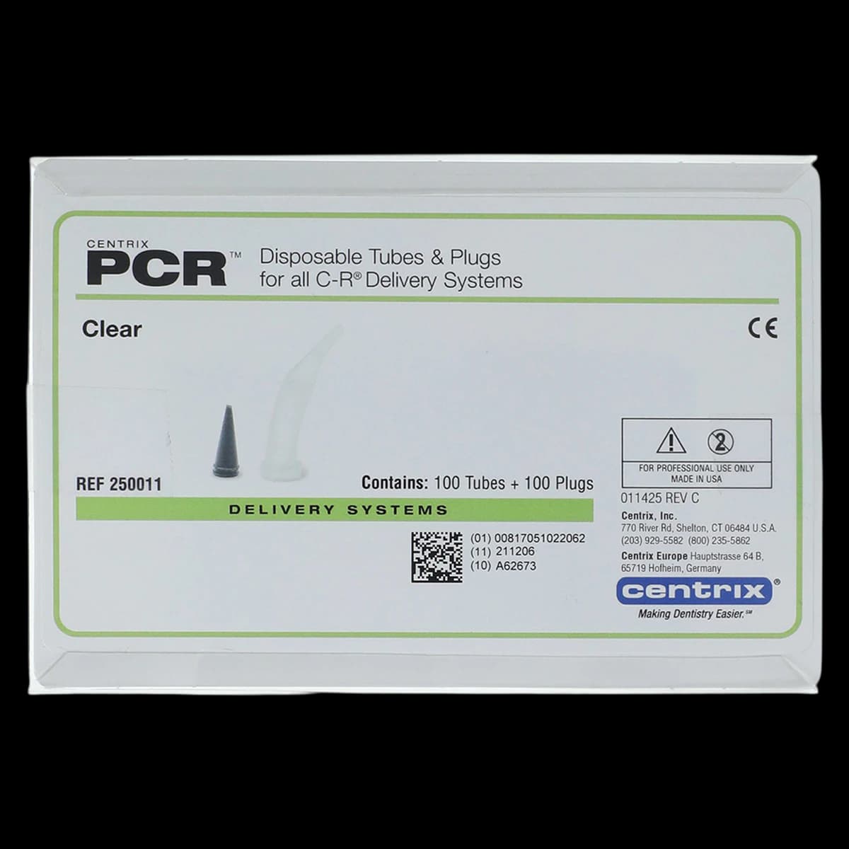 Centrix C-R PCR Clear Tubes and Plugs, 100/Pk, 250011 - C-R Tubes and Plugs, Clear PCR, 100/Pk, 250011 - Image 1