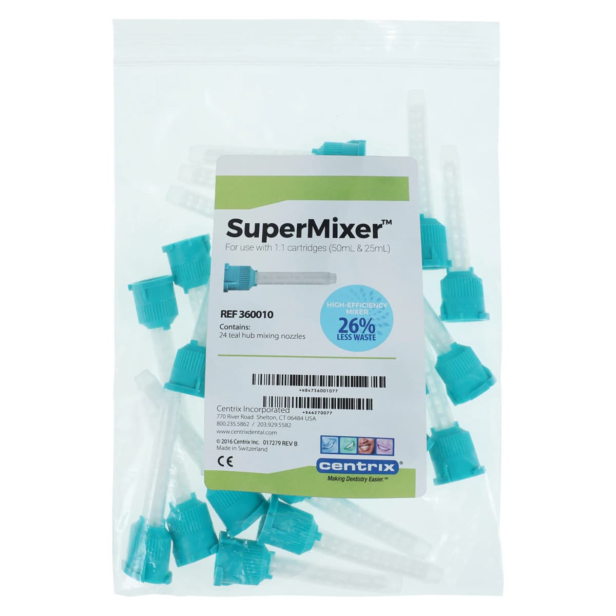 Centrix SuperMixer DS-50 Automix Mixing Nozzle, Teal, 1:1, 24/Pk, 360010 thumbnail 3