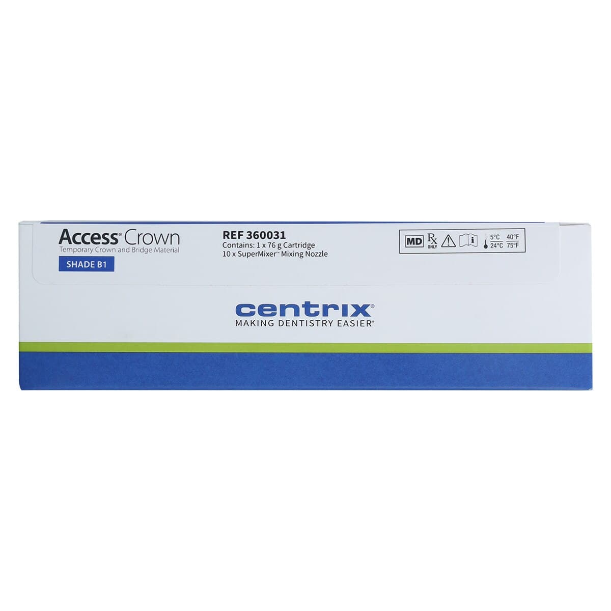 Access Crown® Temporary Crown and Bridge Material, Bis-Acryl Automix Cartridge Refill, Shade B1, 76 g, 1 Cartridge + 10 SuperMixer™ Nozzles, 360031 thumbnail 9