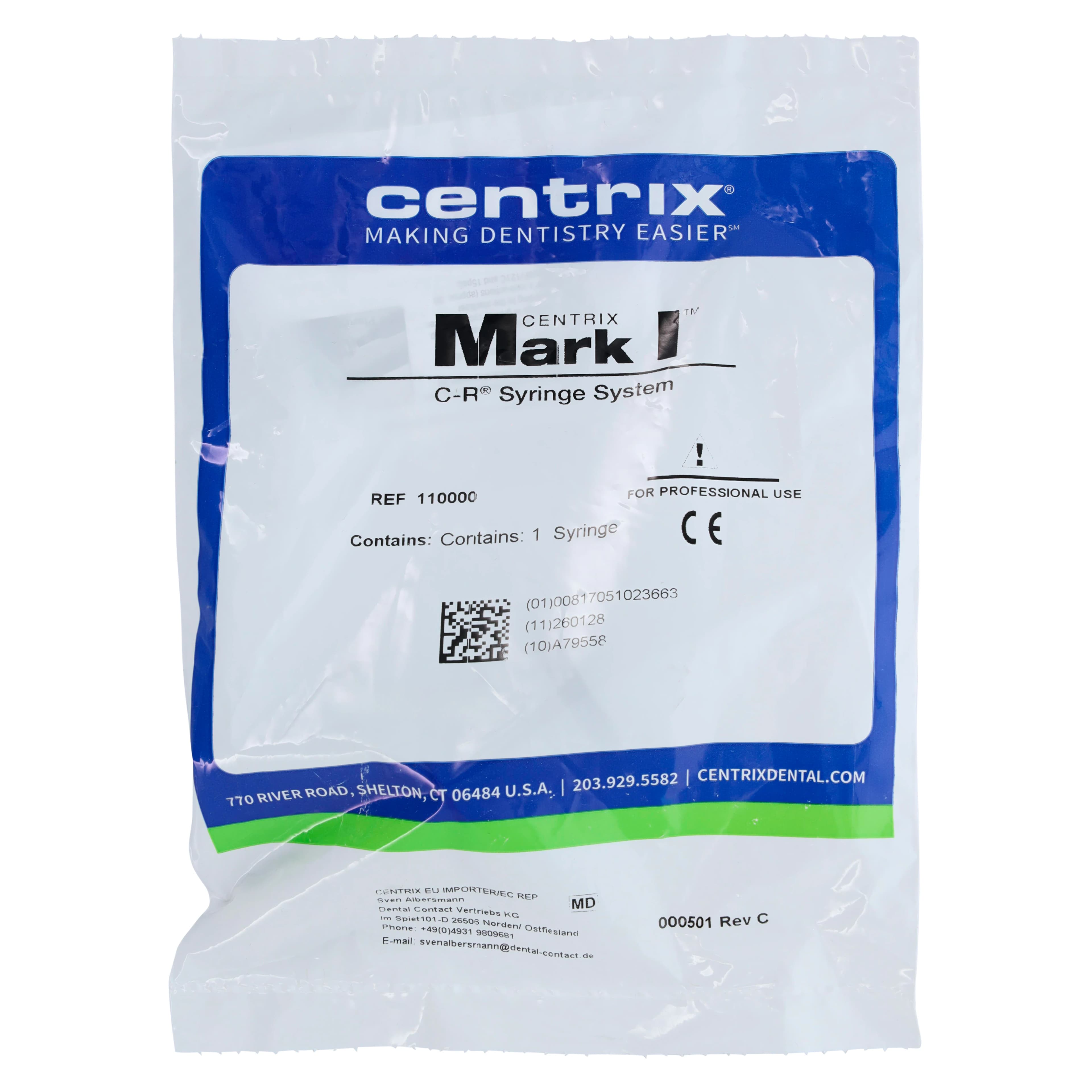 Centrix Mark I C-R Syringe, Stainless Steel Barrel, Autoclavable, 1 Each, 110000 thumbnail 5